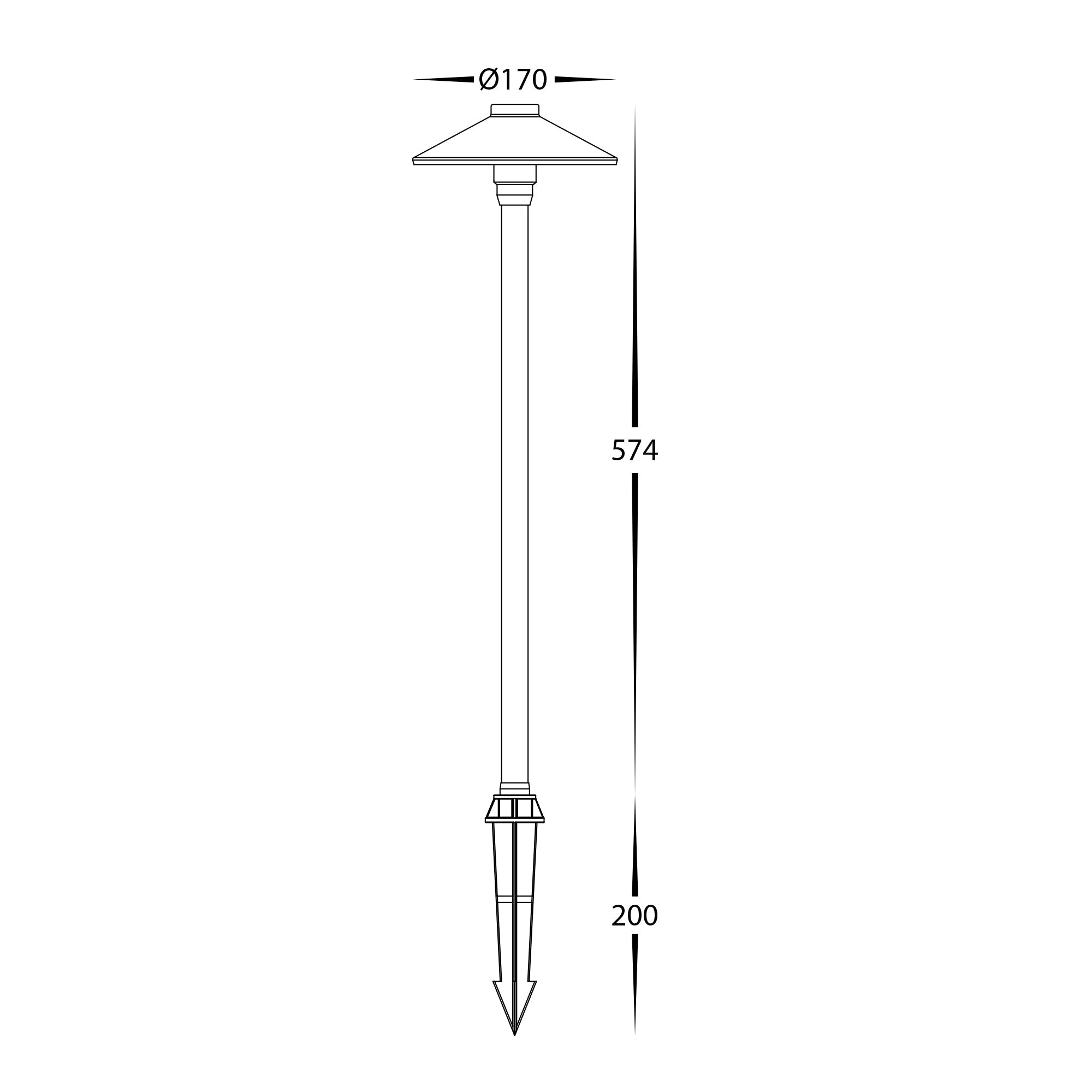 HV1452T-CP - Polari Solid Copper 3w LED Garden Spike Light