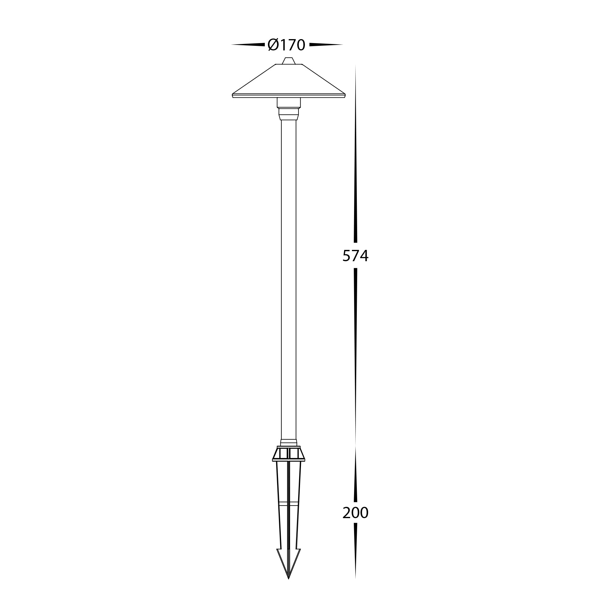 HV1453T-AB - Bitta Antique Brass 3w LED Garden Spike Light