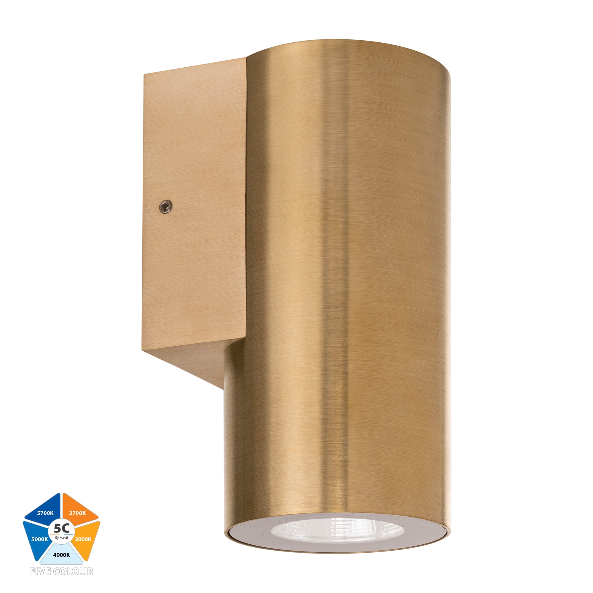 HV3625S-BR- Aries Solid Brass Fixed Down LED Wall Light