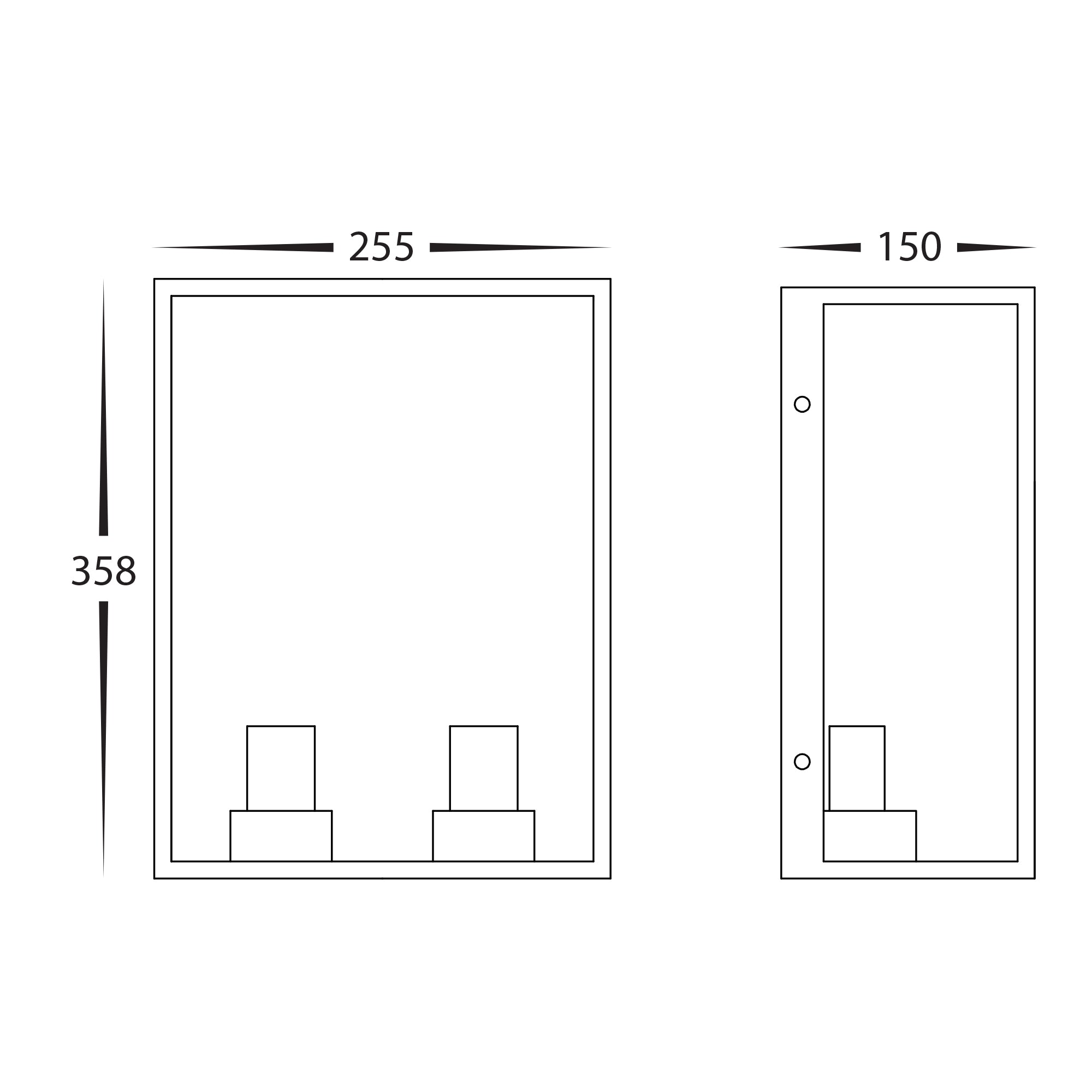 HV36592W-WHT - Bayside 316 Stainless Steel White 2 Light Wall Light