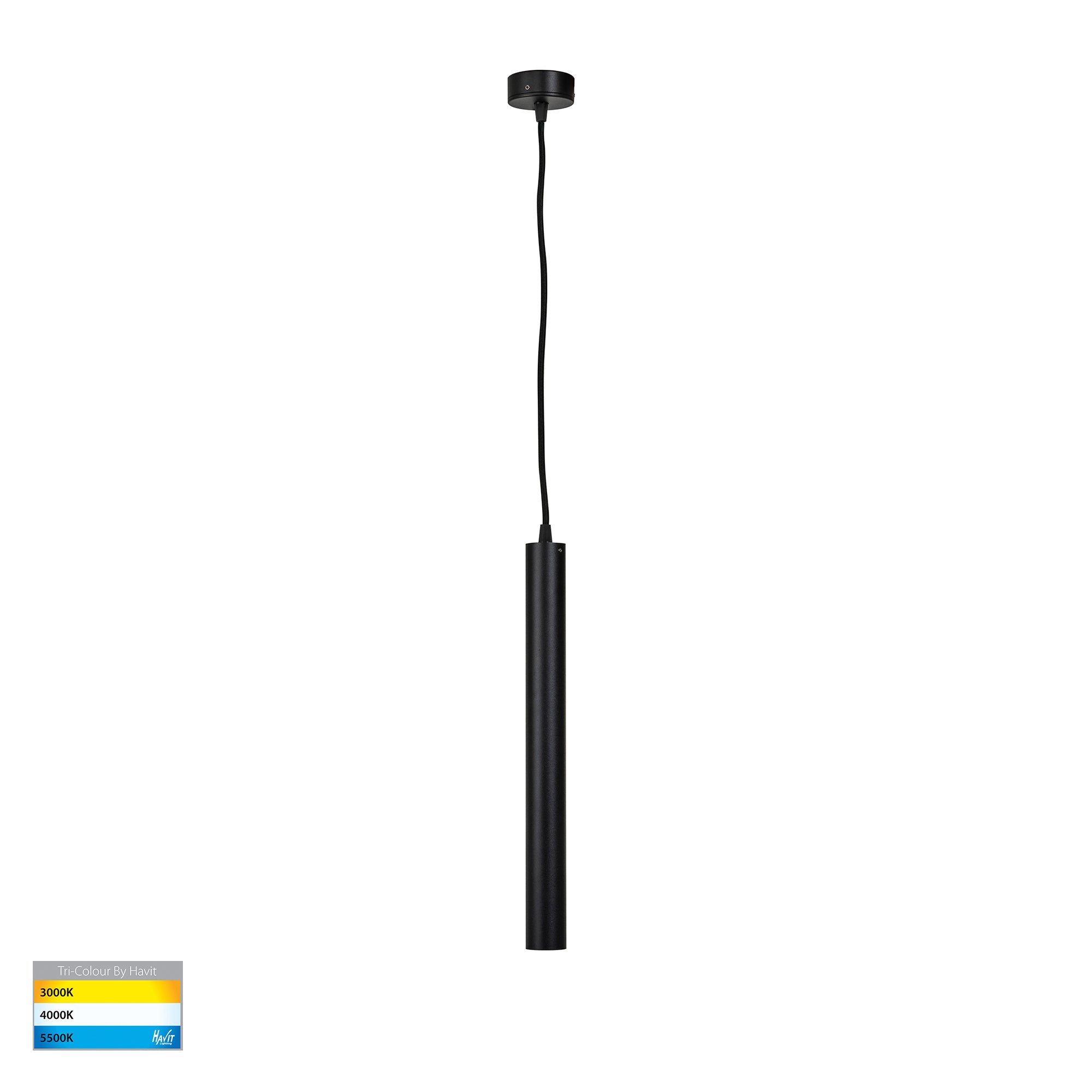 HV5898T-BLK - Henger Black 6w Cylinder LED Pendant