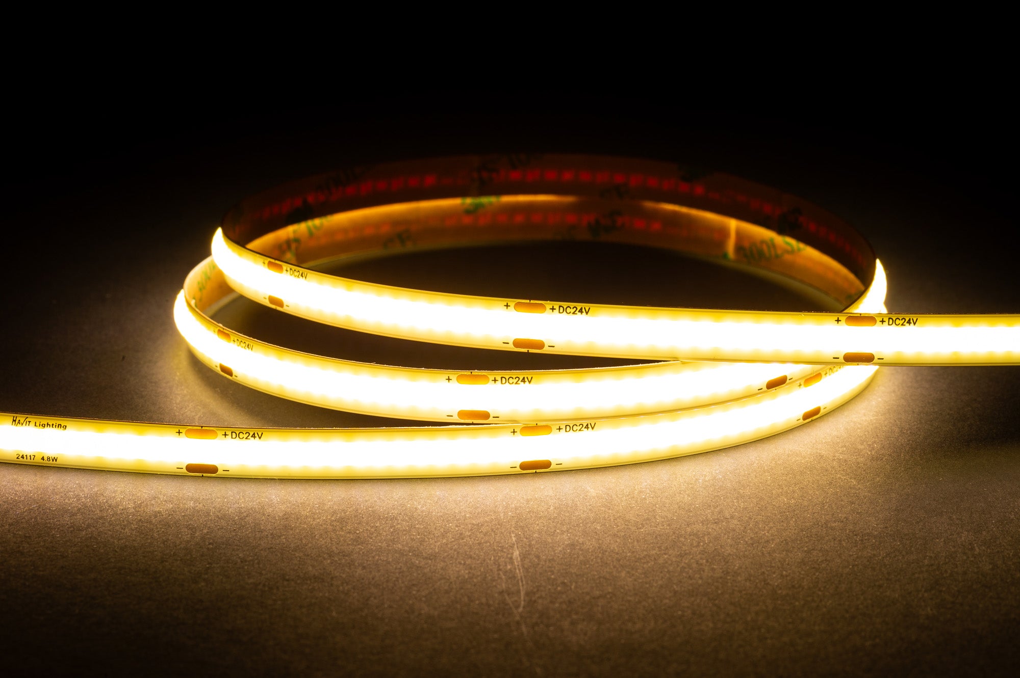 HV9760-IP20-320-4K  - 4.8w IP20 24v DC 4000K COB Dotless LED Strip