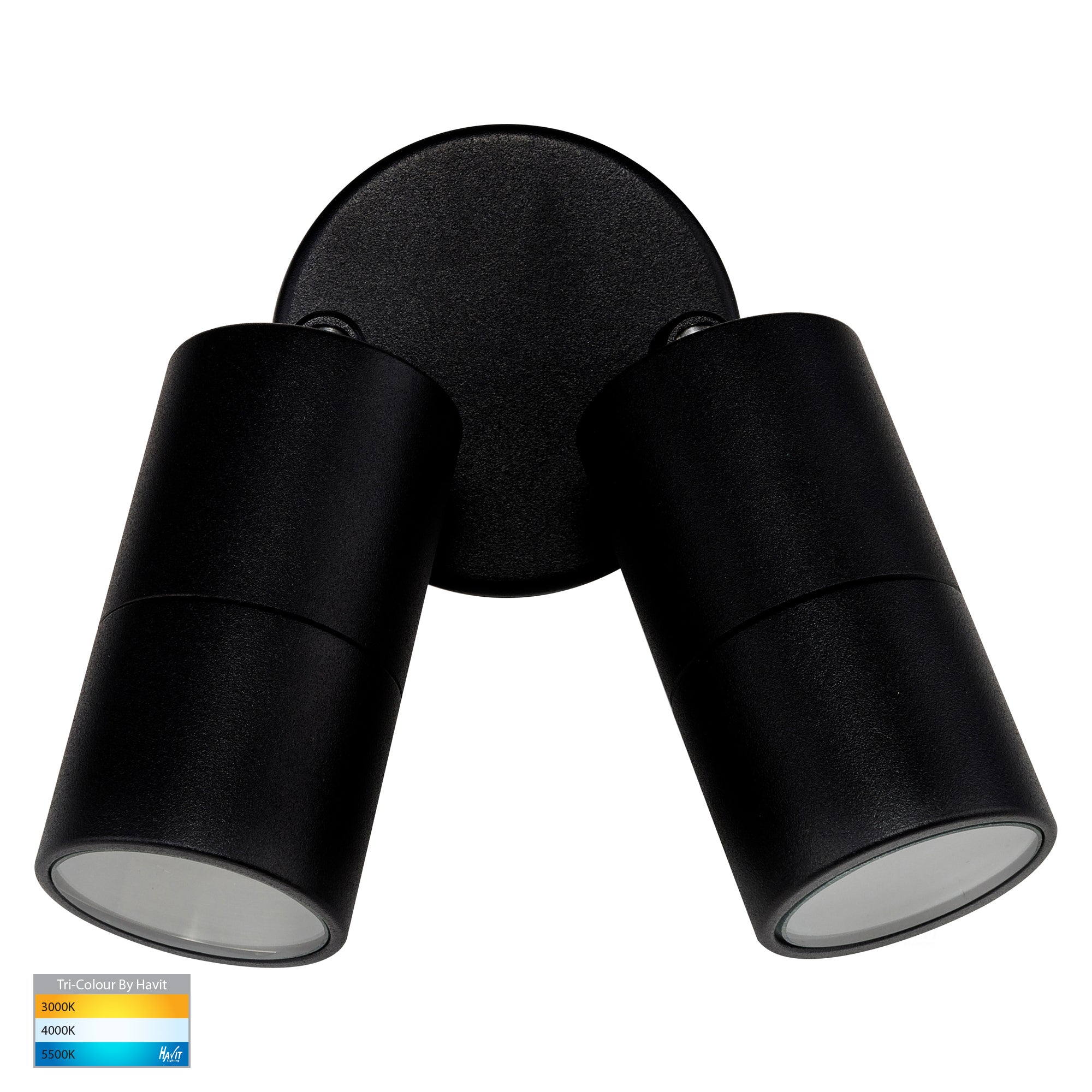 HV1325T-HV1327T - Tivah Black TRI Colour Double Adjustable Wall Pillar Lights