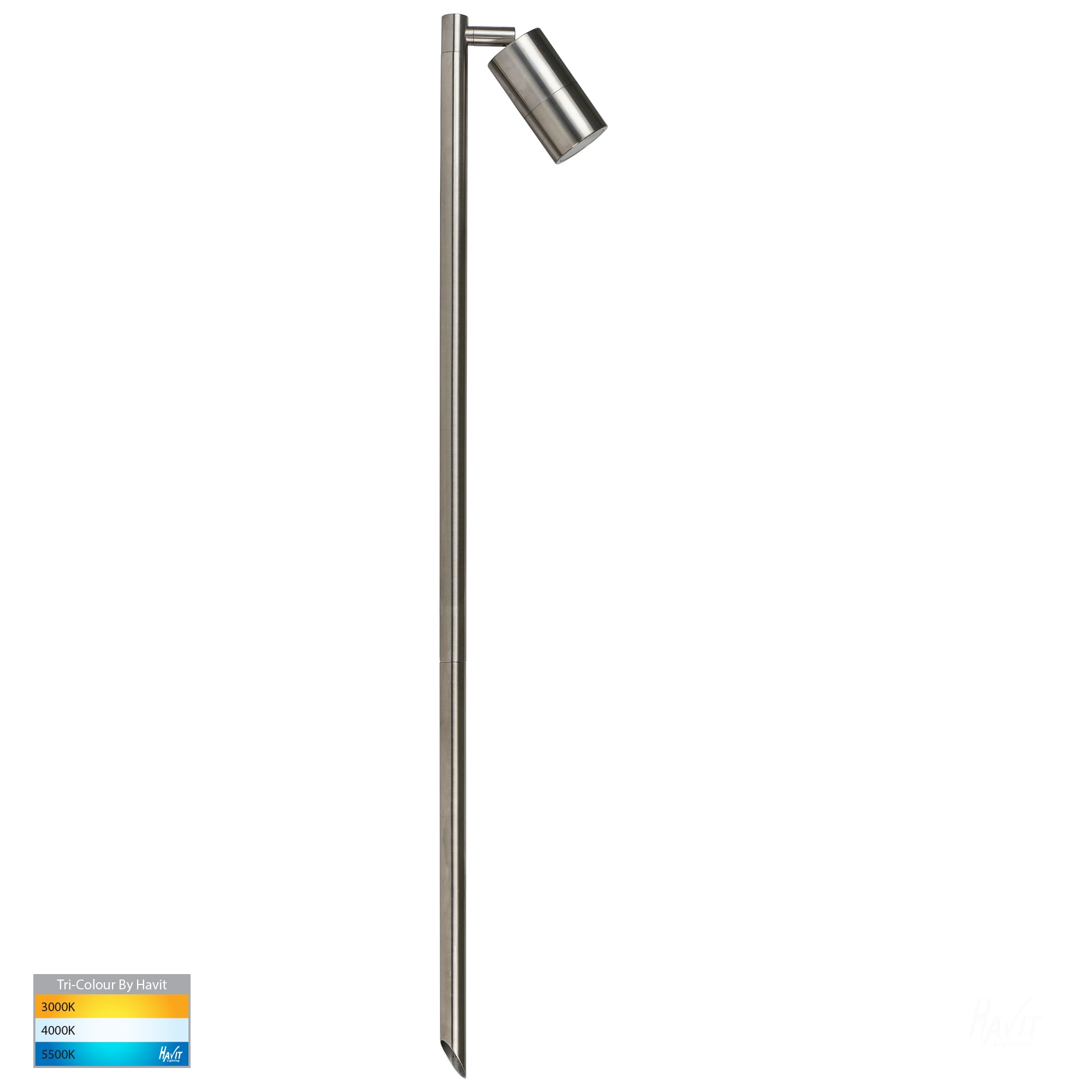 HV1403T-SS316 - Tivah 316 Stainless Steel TRI Colour Single Adjustable LED Bollard Spike Light