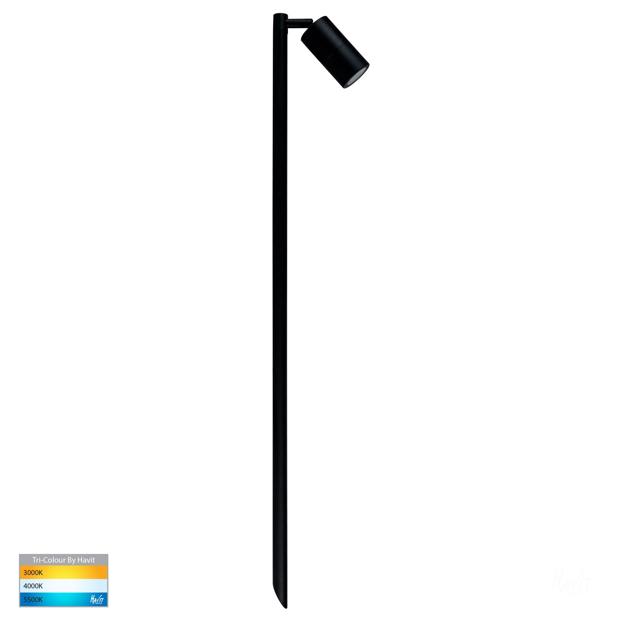 HV1423T - Tivah Black TRI Colour Single Adjustable LED Bollard Spike Light