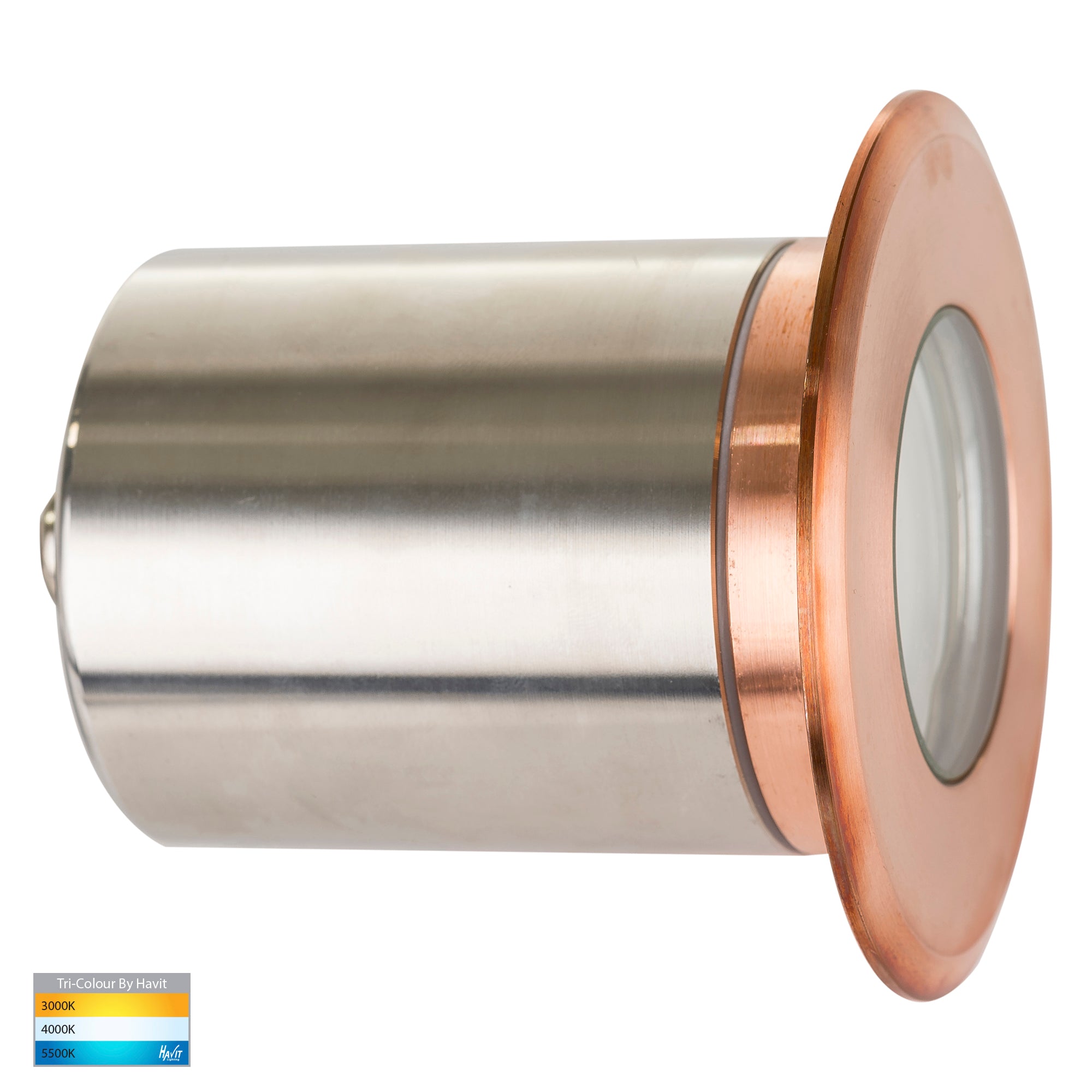HV19022T-CP - Ollo Copper TRI Colour LED Step or Inground Light