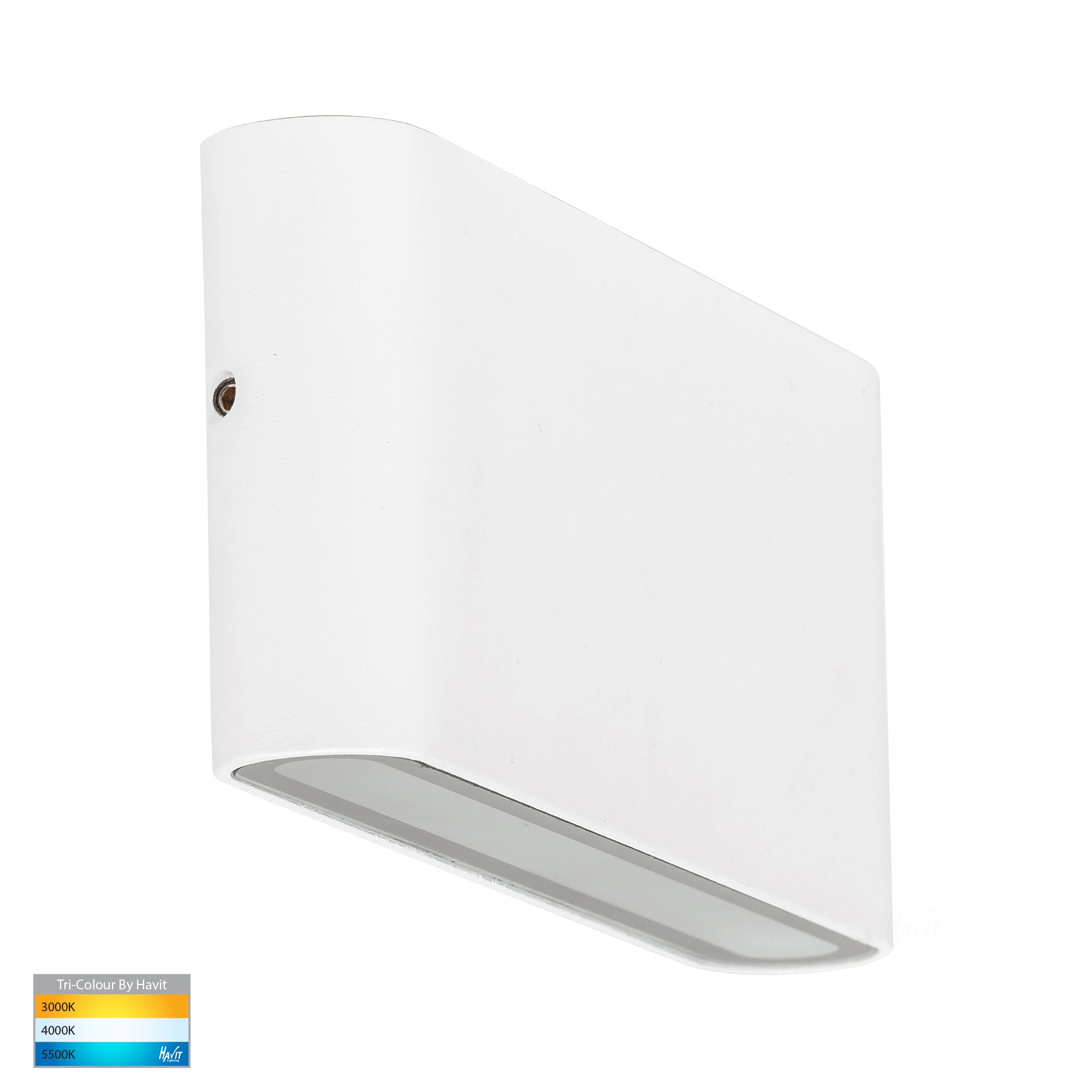 HV3643T-WHT - Lisse White Fixed Down TRI Colour LED Wall Light