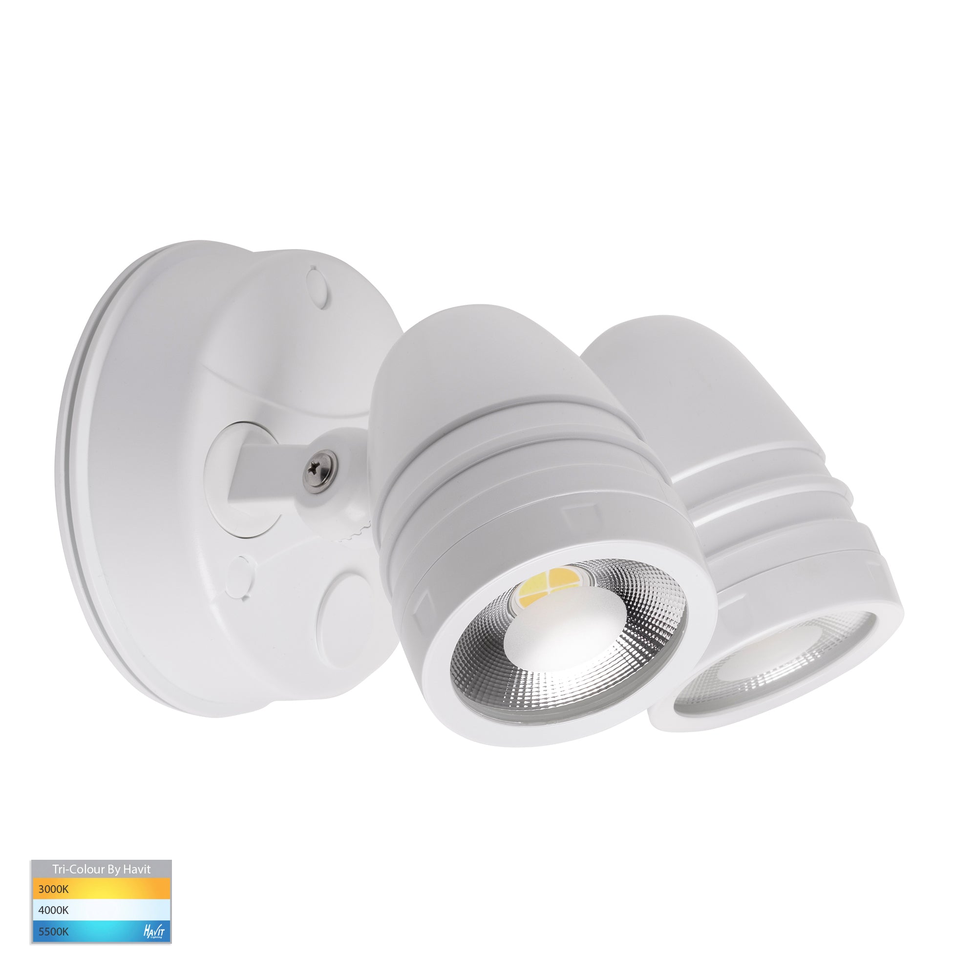 HV3793T-WHT - Focus Polycarbonate White Double Adjustable Spot Light