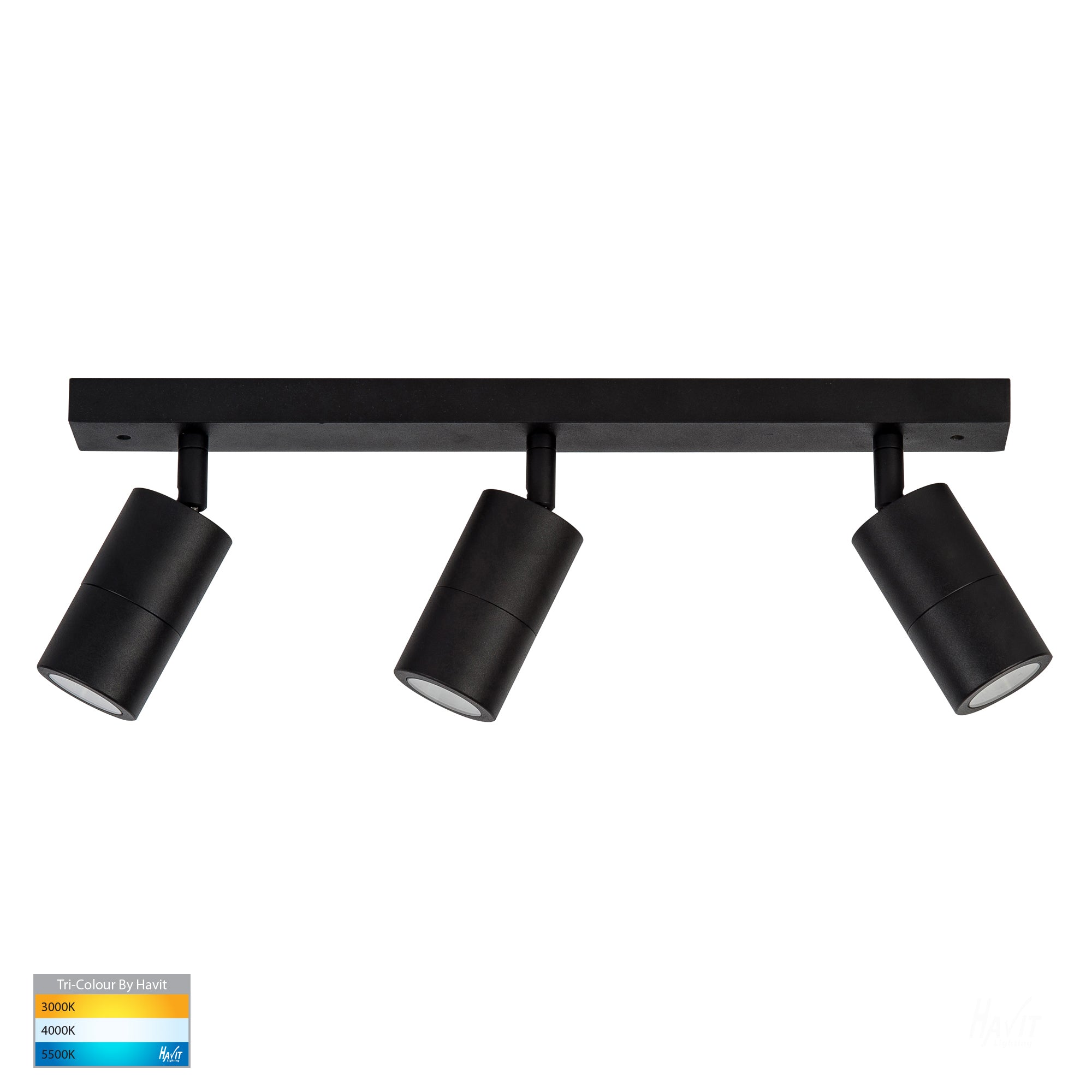 HV4001T-3-BLK - Tivah Black 3 Light TRI Colour Bar Light