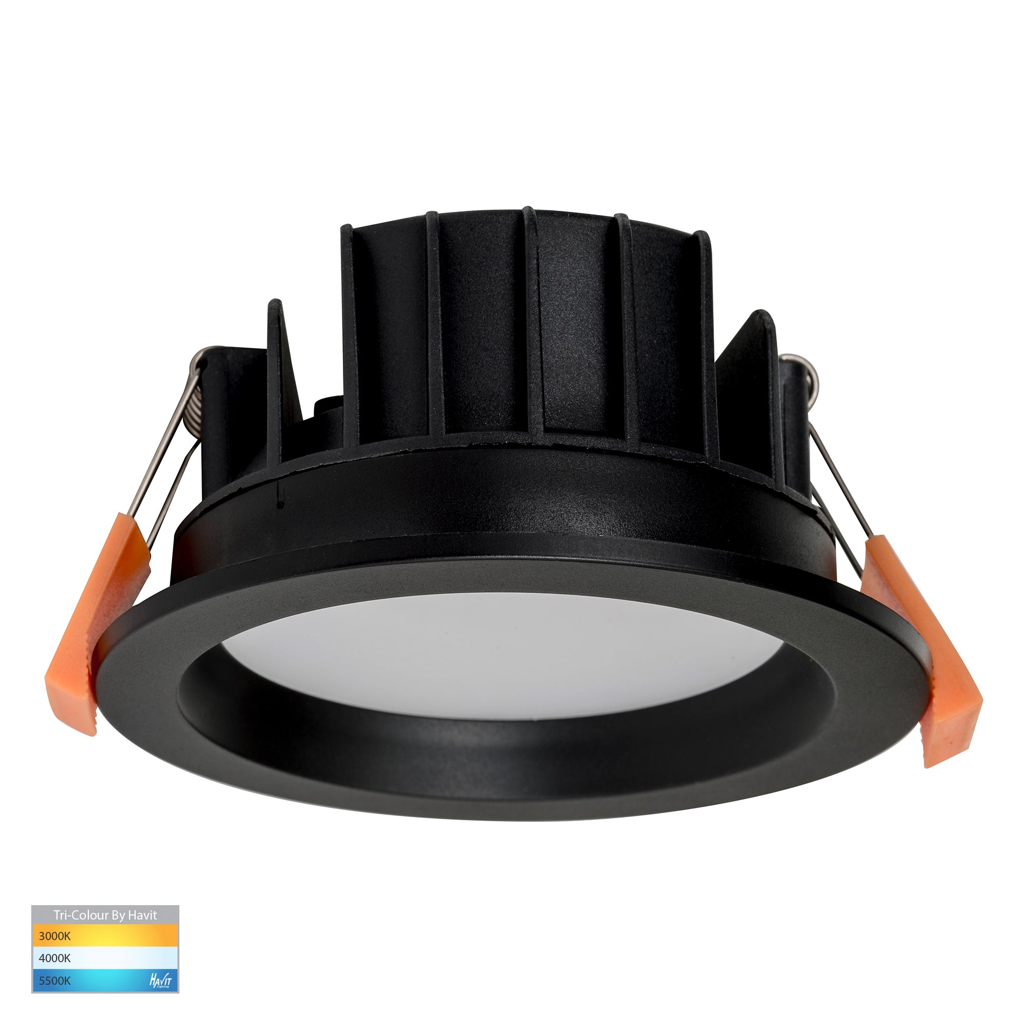 HV5522T-BLK | HV5522T-BLK-24V - Polly Polycarbonate Black Fixed LED Downlight