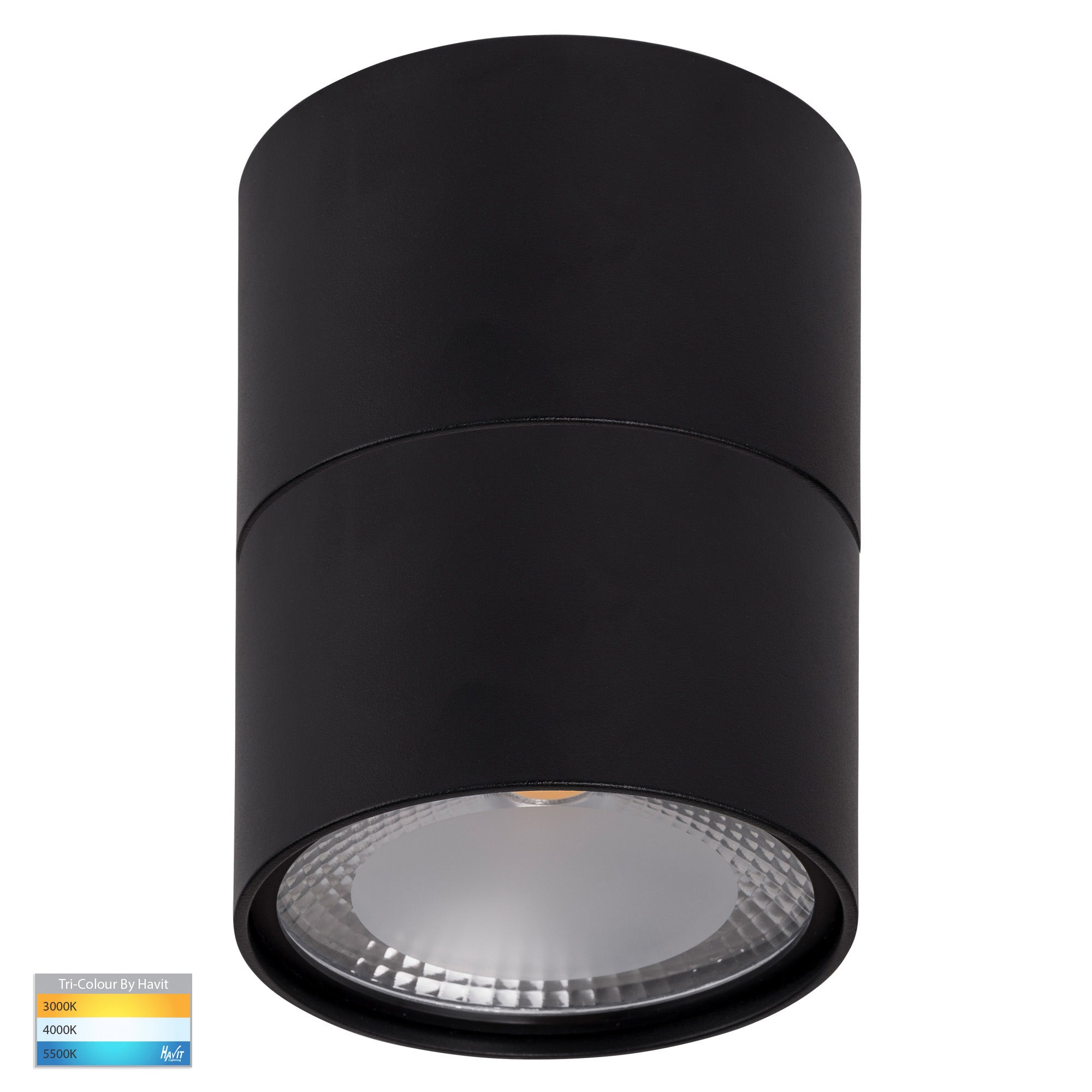 HV5803T-BLK-EXT | HV5803T-BLK-EXT-12V - Nella Black 12w Surface Mounted LED Downlight with Extension