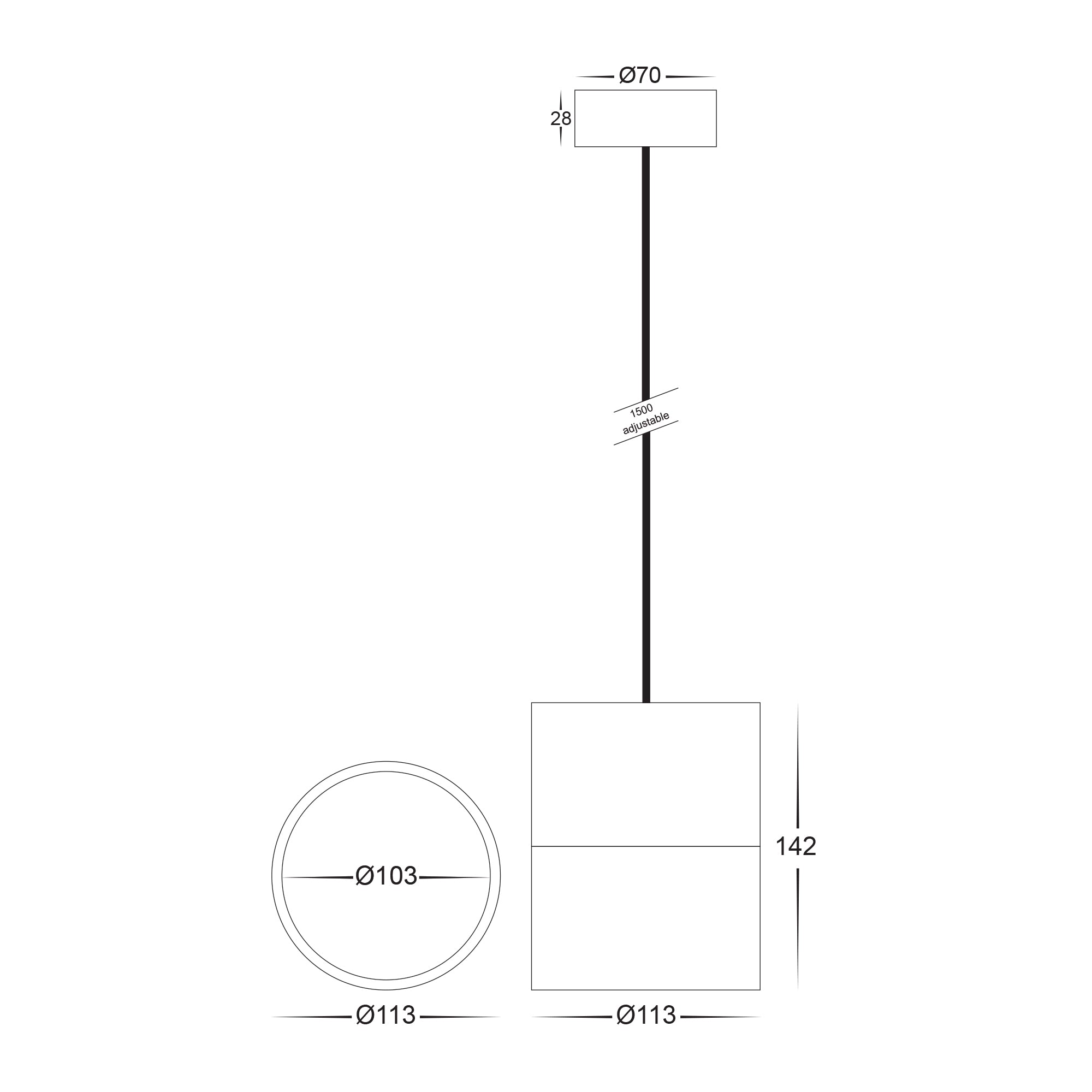 HV5803T-WHT-P - Nella White 12w LED Pendant