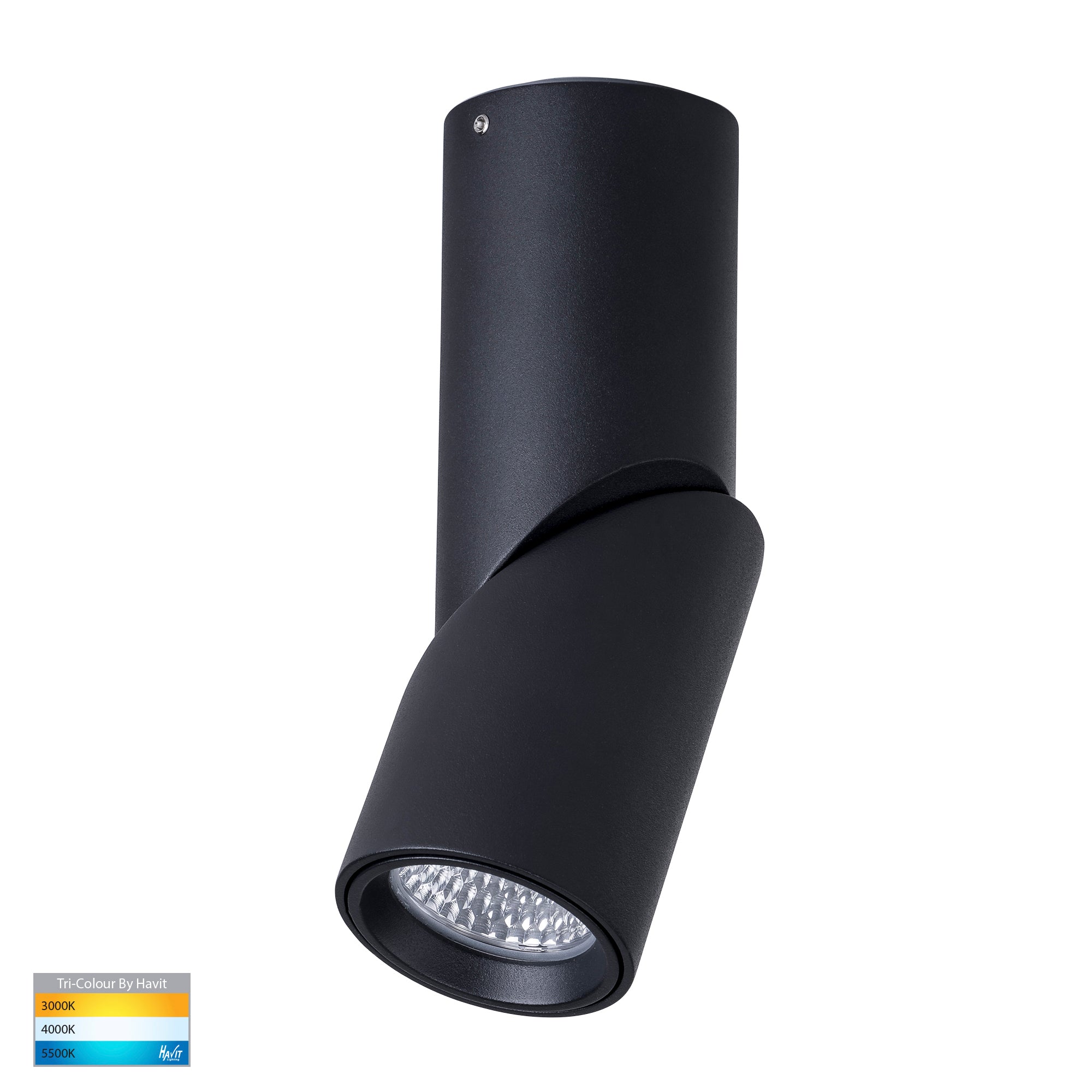 HV5822T-BLK |  HV5822T-BLK-12V - Nella Black 7w Surface Mounted Rotatable LED Downlight