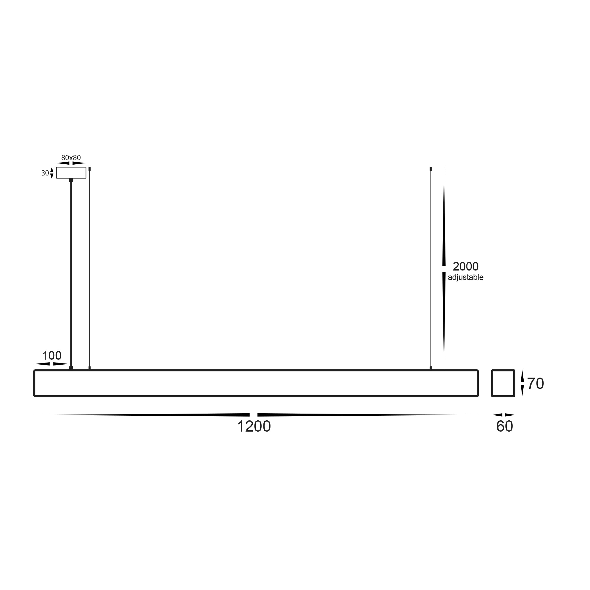 HV6001T-WHT - Proline 6070 White LED Pendant