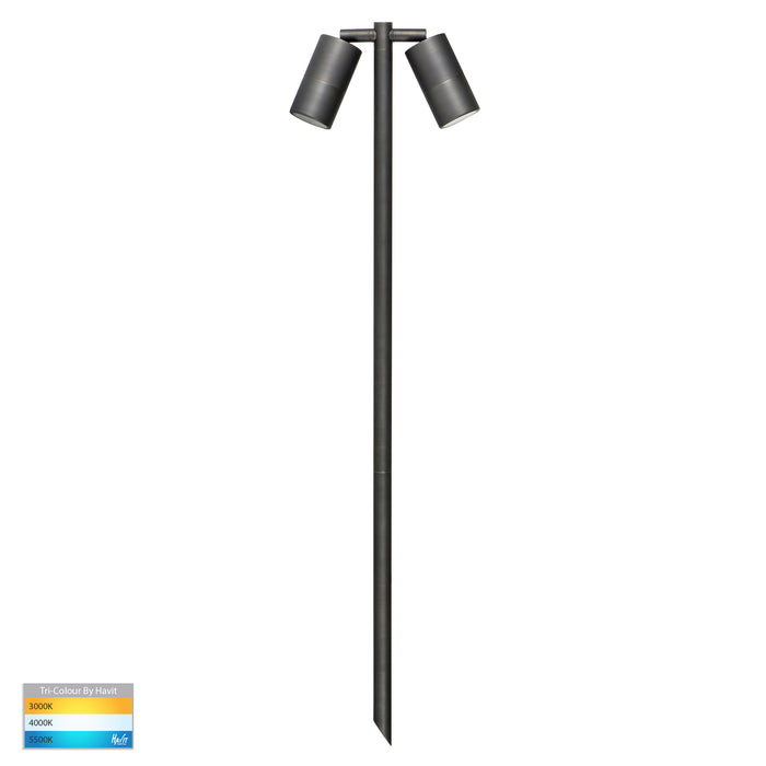 Double Adjustable Bollard Spike Lights