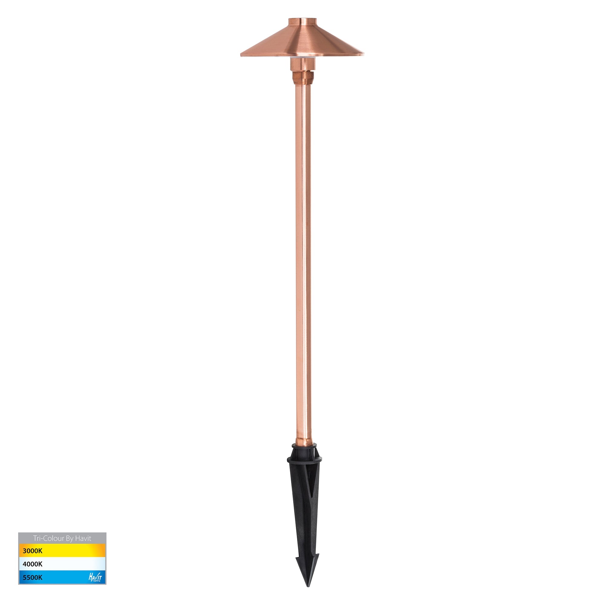 Solid Copper LED Garden Spike by Havit