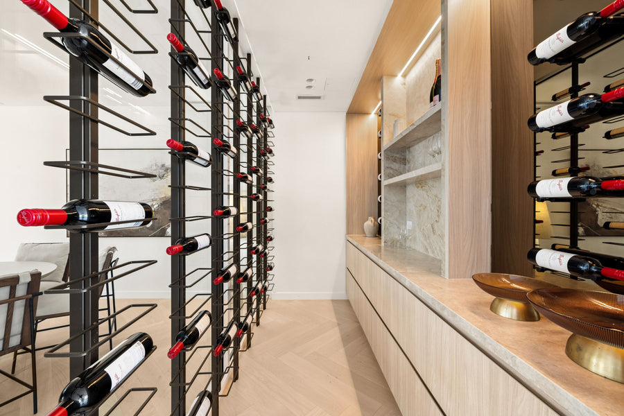 LED Strip Lighting in Wine Display Joinery