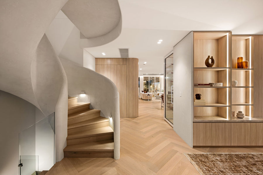 LED Strip & Step Lighting in Staircase Entry