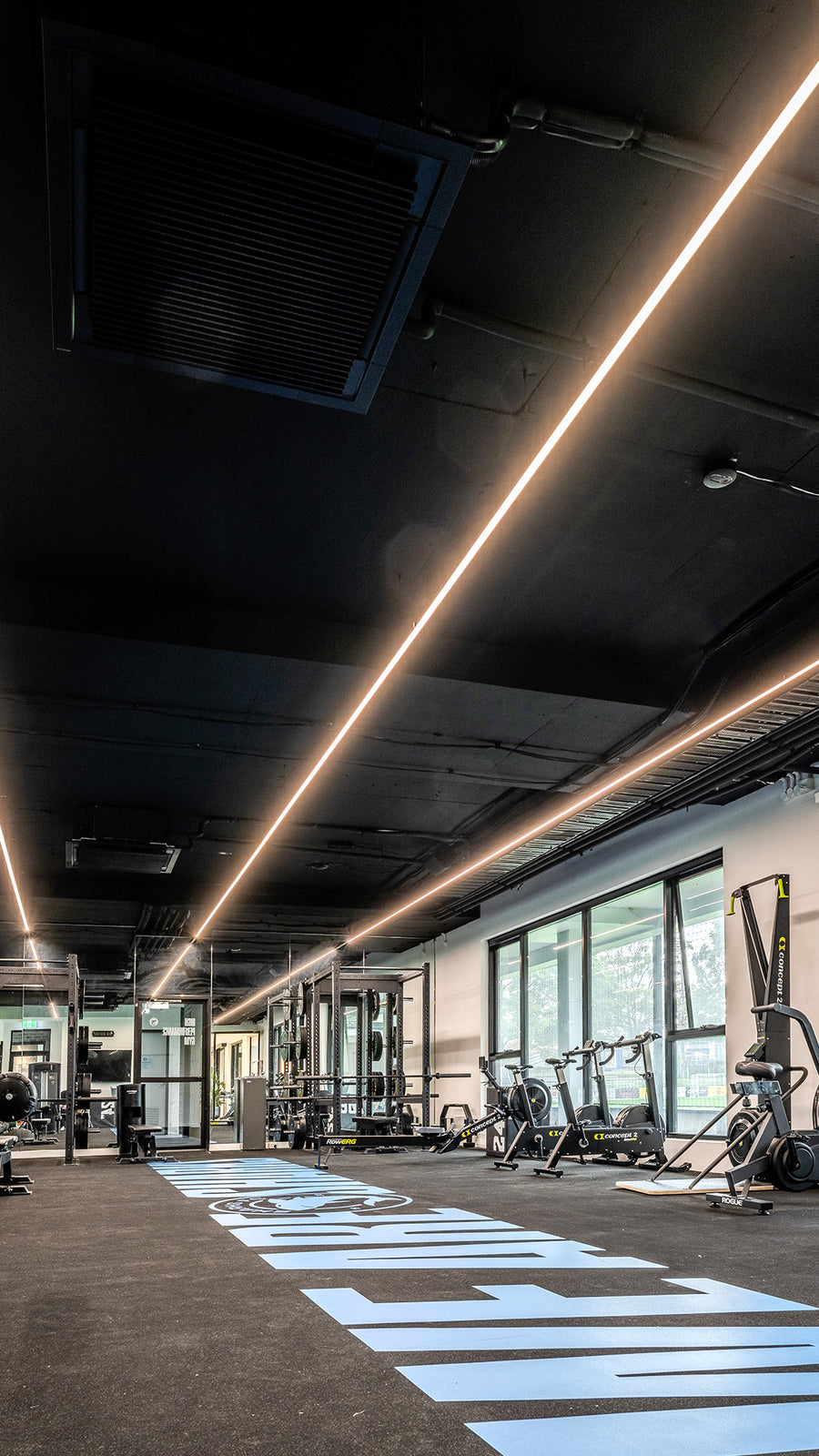Havit Linear Profile Lights in a Professional Sports Club Gym Facility