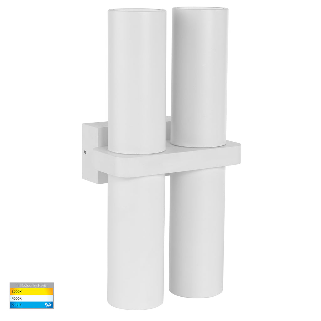 HV10392T - Luz White TRI Colour Double Up & Down Wall Pillar Lights