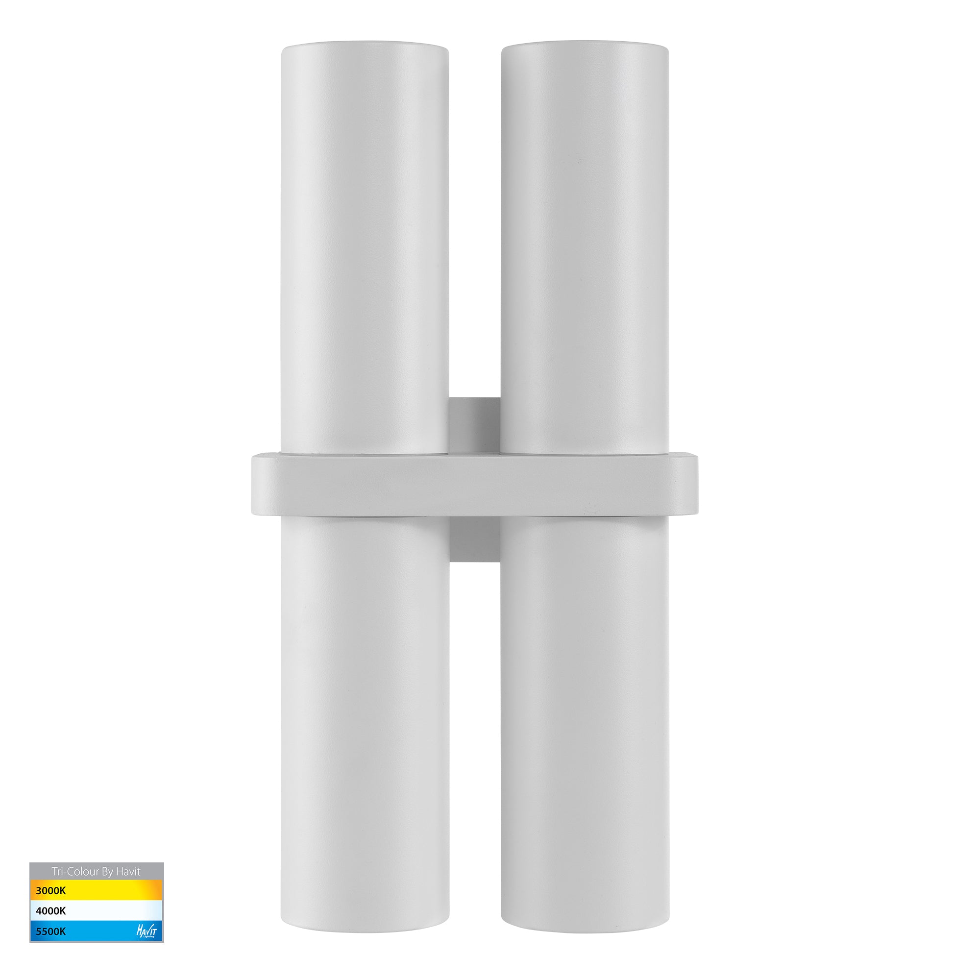 HV10392T - Luz White TRI Colour Double Up & Down Wall Pillar Lights