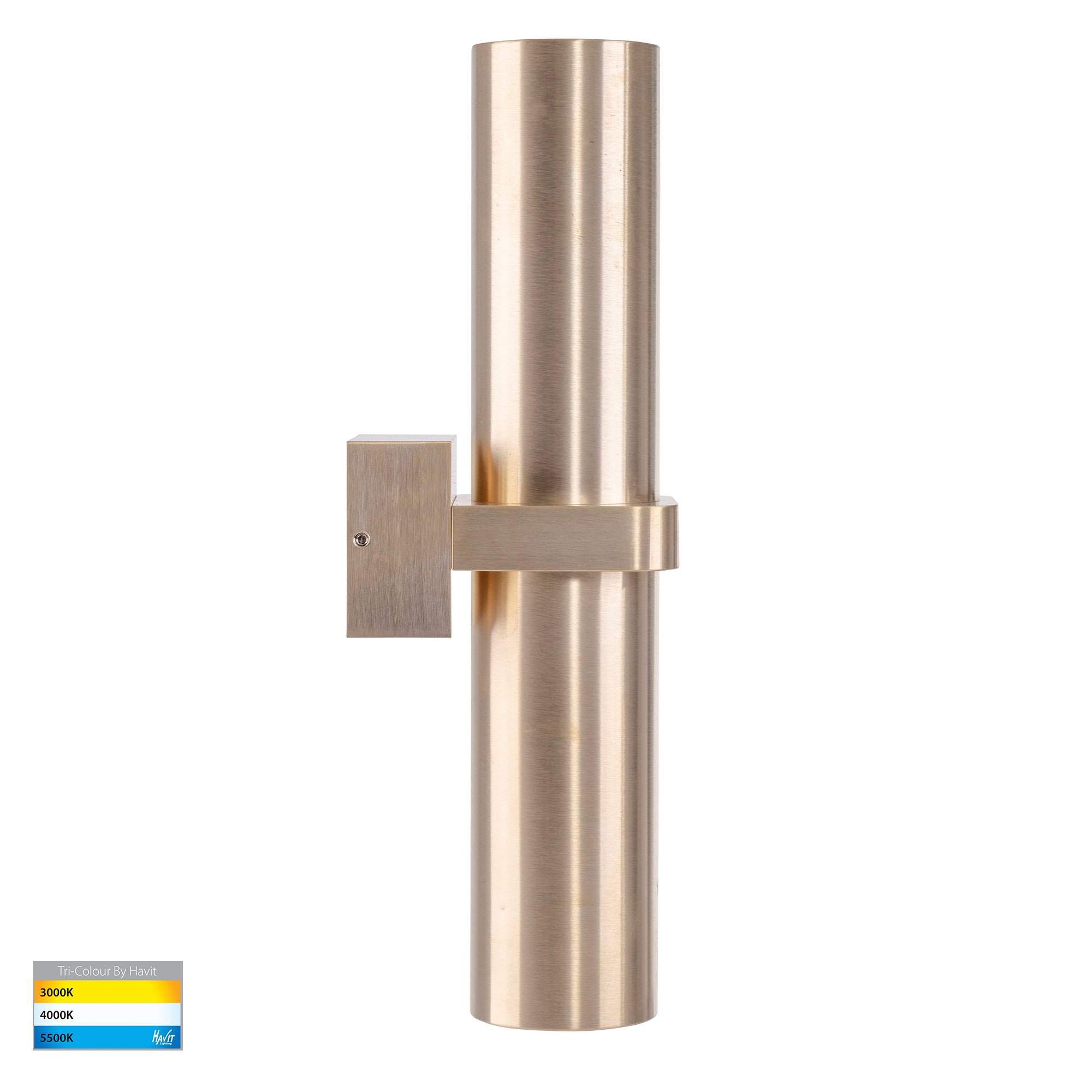 HV10591T - Luz Solid Brass TRI Colour Single Up & Down Wall Pillar Lights