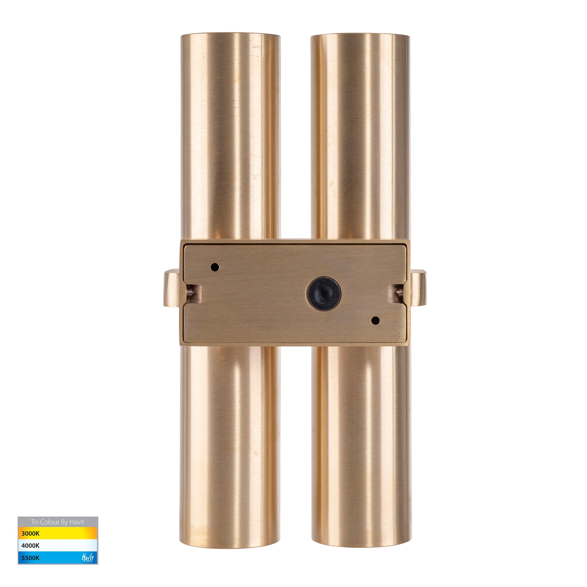 HV10592T - Luz Solid Brass TRI Colour Double Up & Down Wall Pillar Lights