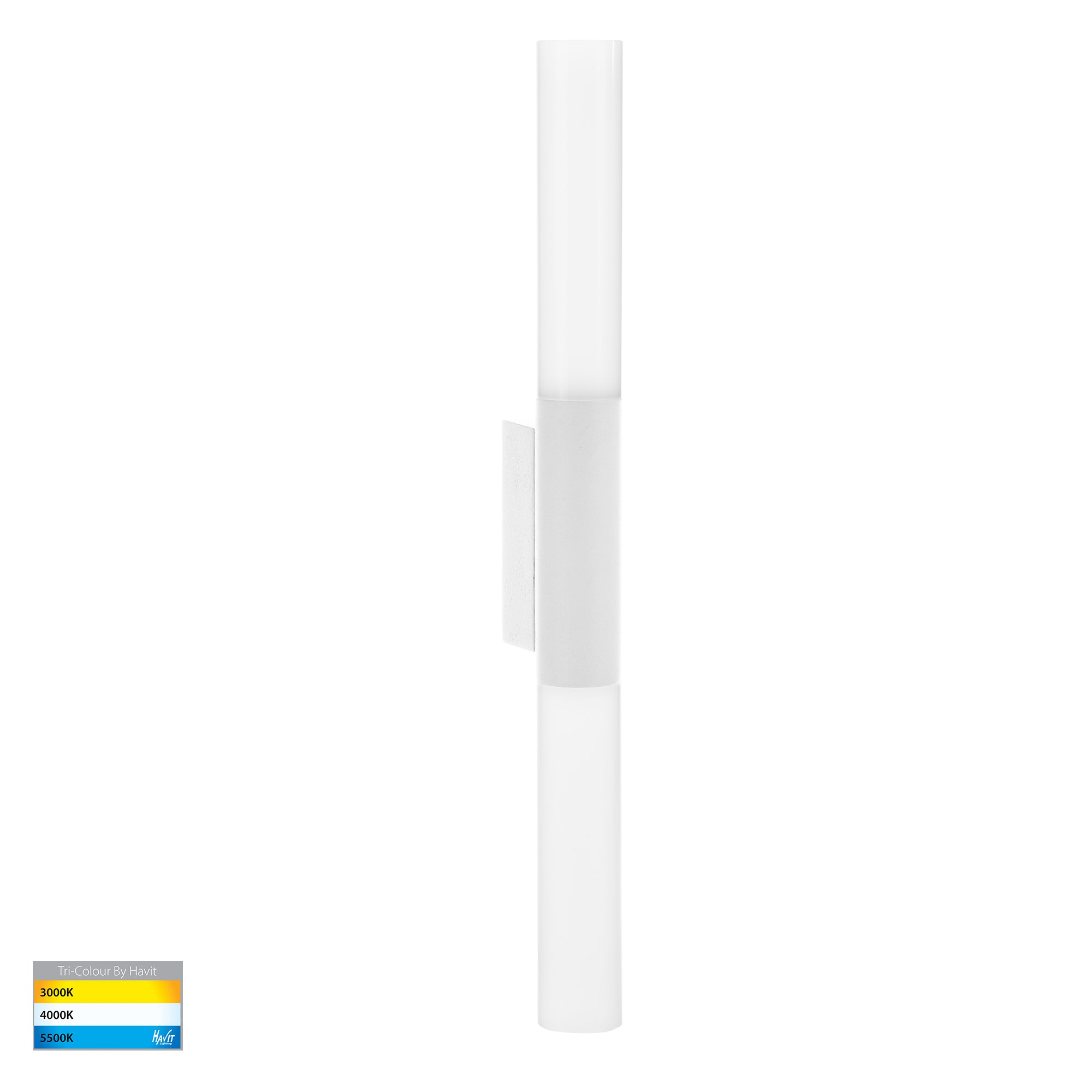 HV10922T-WHT - Akril Aluminium White 2 Light Wall Light