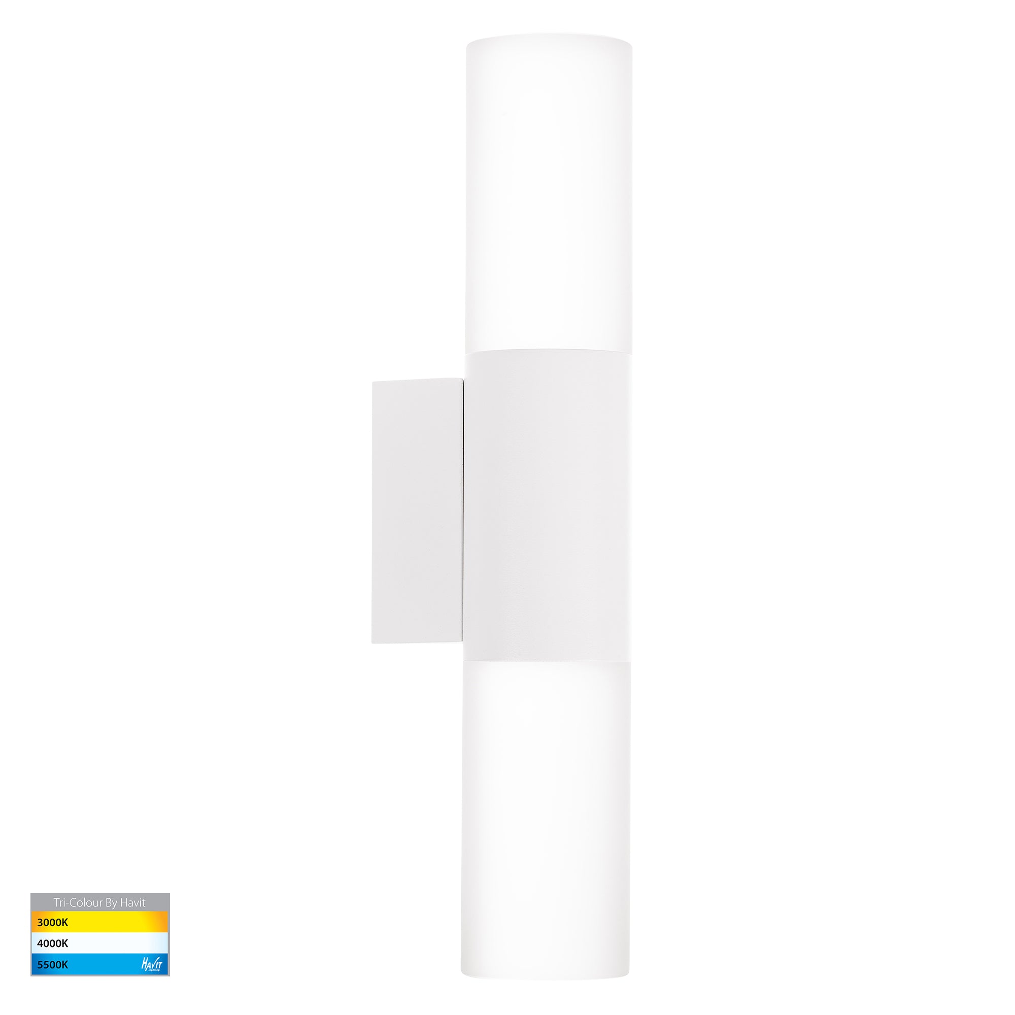 HV10942T-WHT - Akril Aluminium White 2 Light Wall Light
