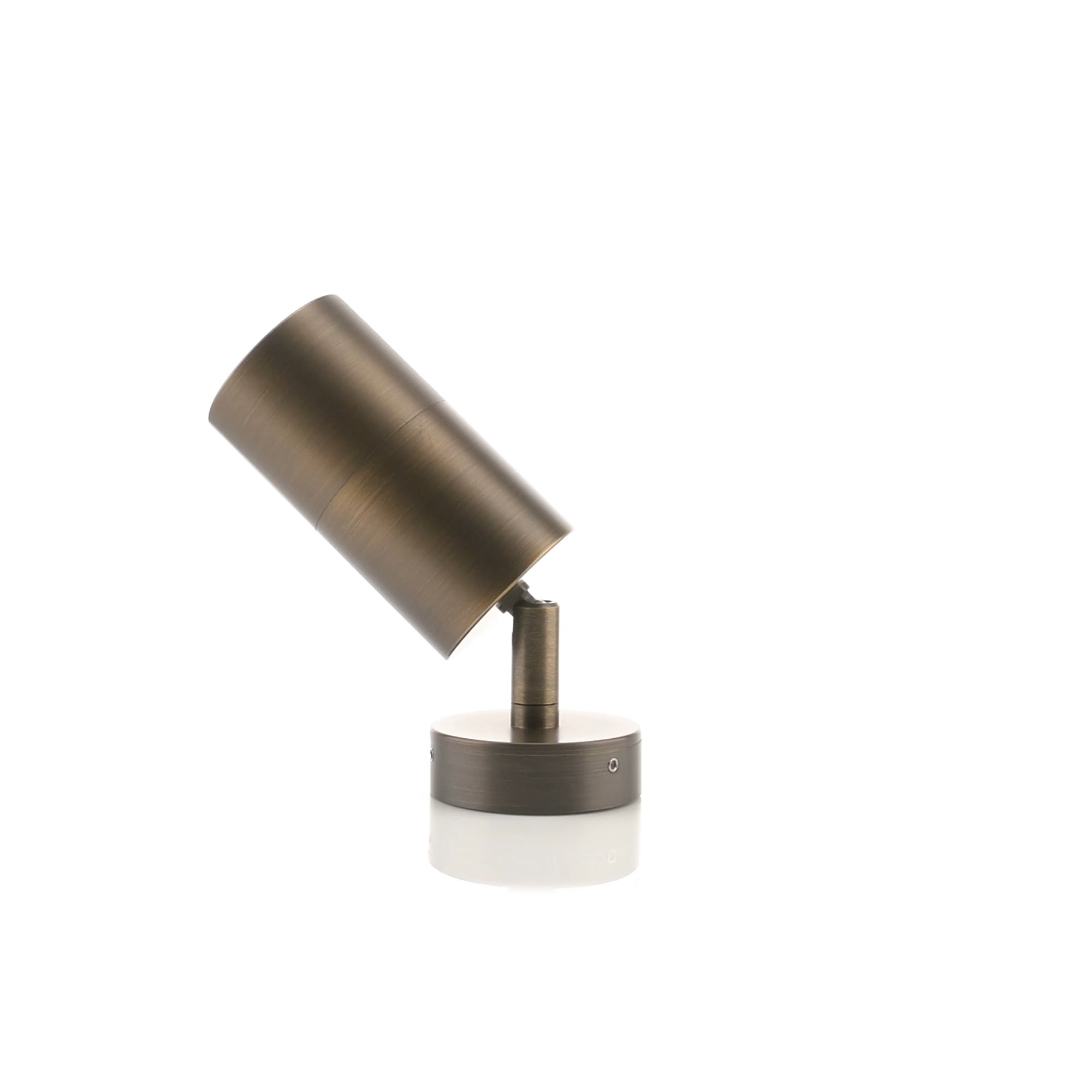HV1295T-HV1297T - Tivah Antique Brass TRI Colour Single Adjustable Wall Pillar Lights 360 degree view