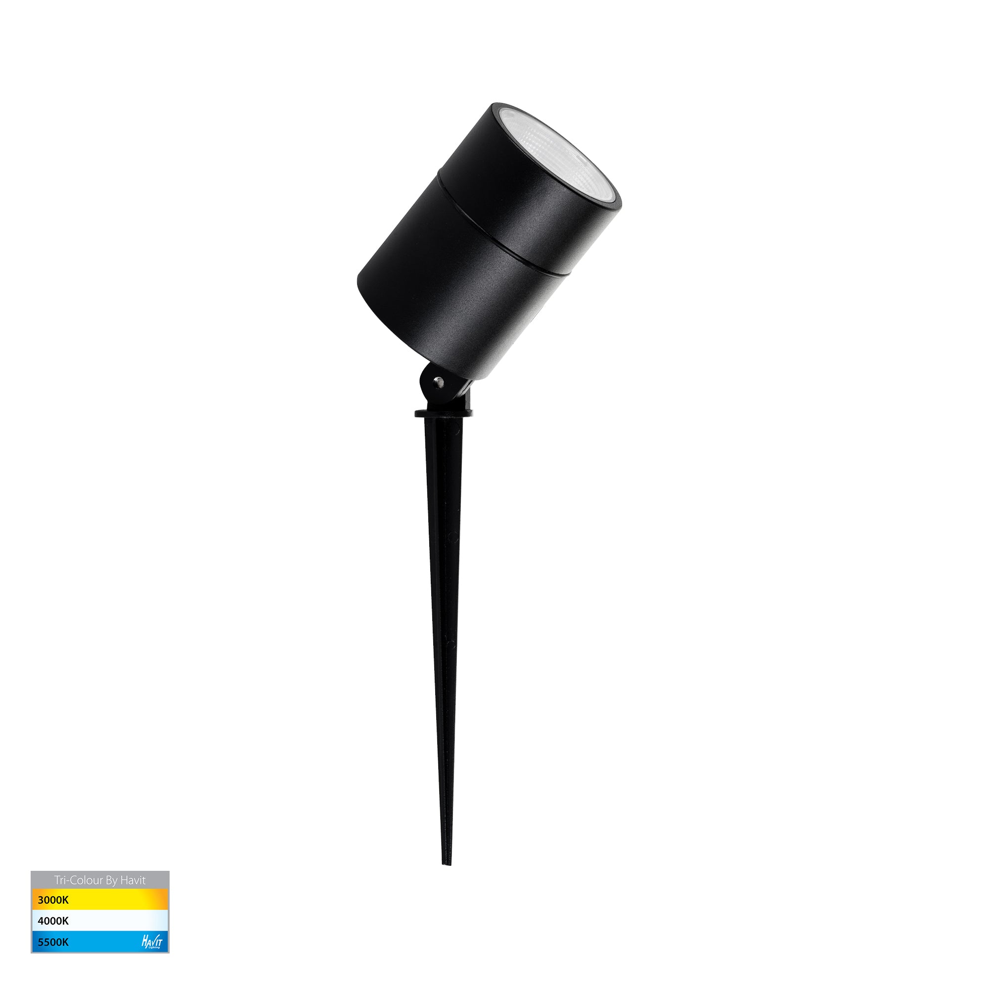 HV1429T-12W - Oasis Black 12w TRI Colour LED Garden Spike Light