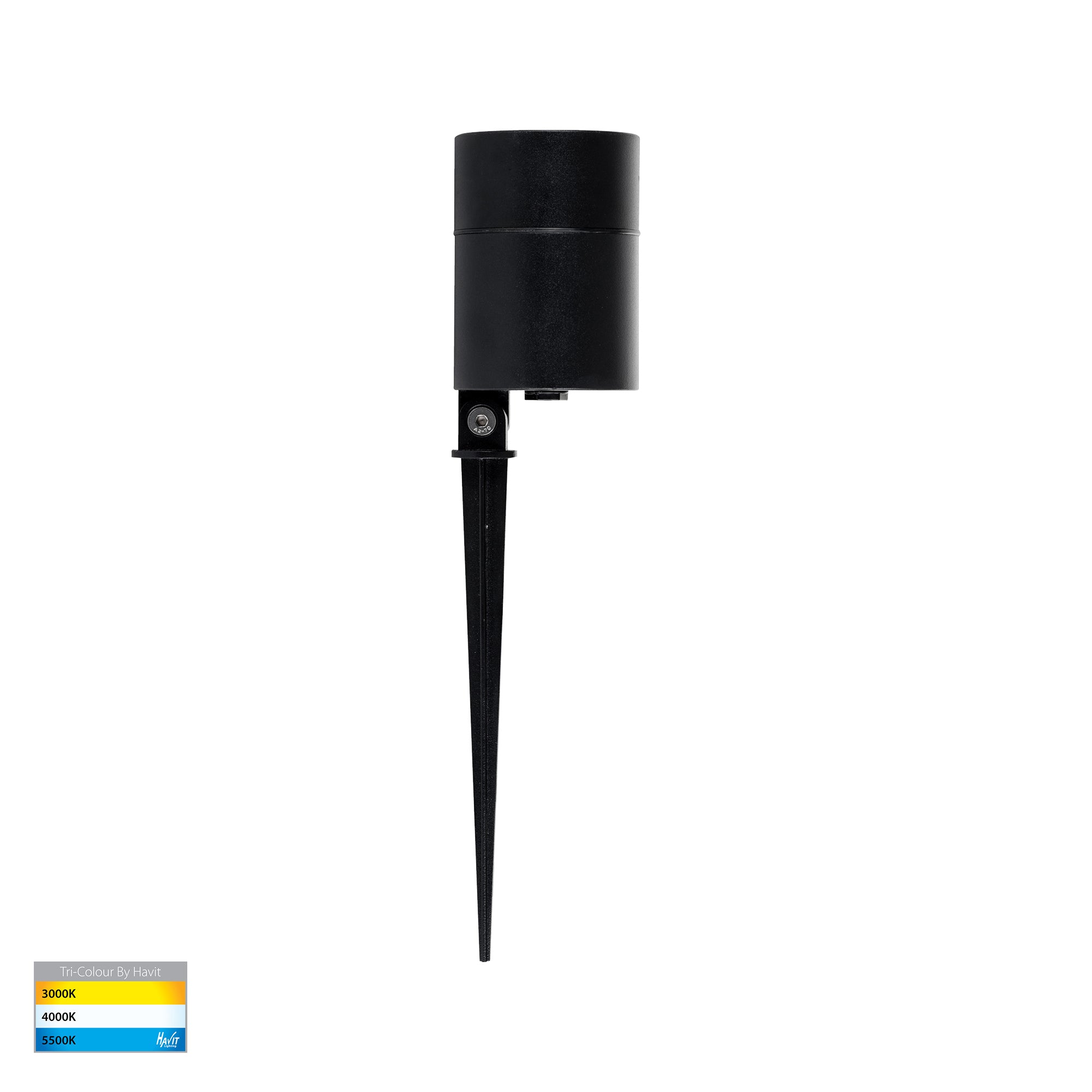 HV1429T-12W - Oasis Black 12w TRI Colour LED Garden Spike Light