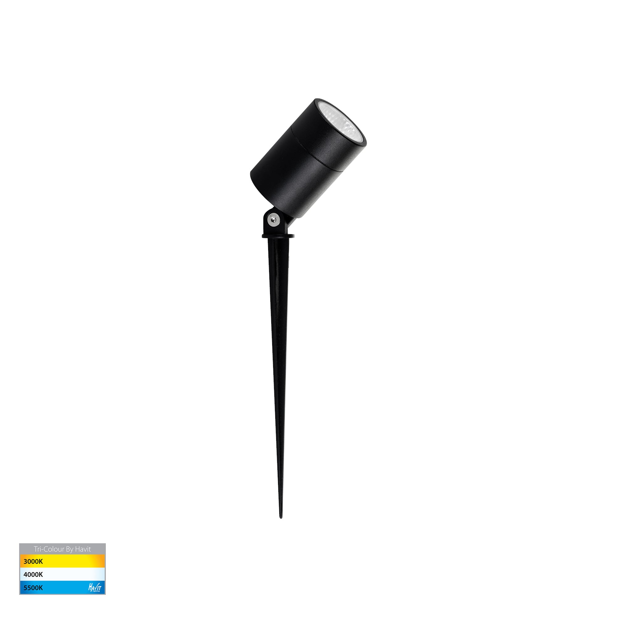 HV1429T-7W - Oasis Black 7w TRI Colour LED Garden Spike Light