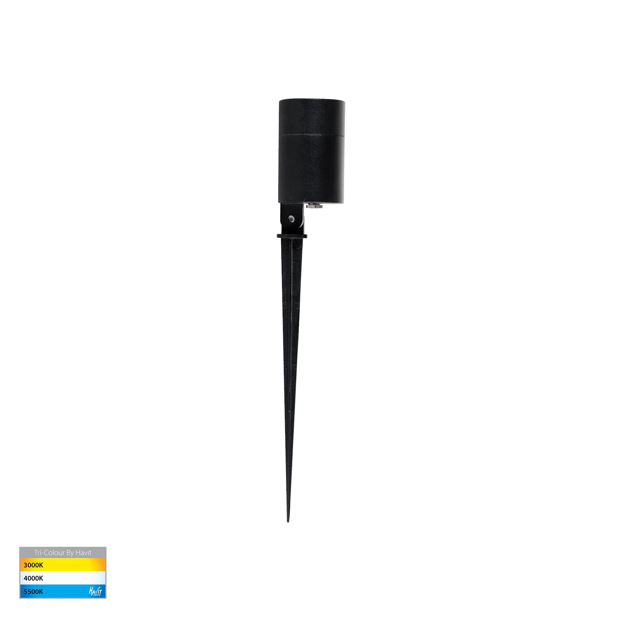 HV1429T-7W - Oasis Black 7w TRI Colour LED Garden Spike Light