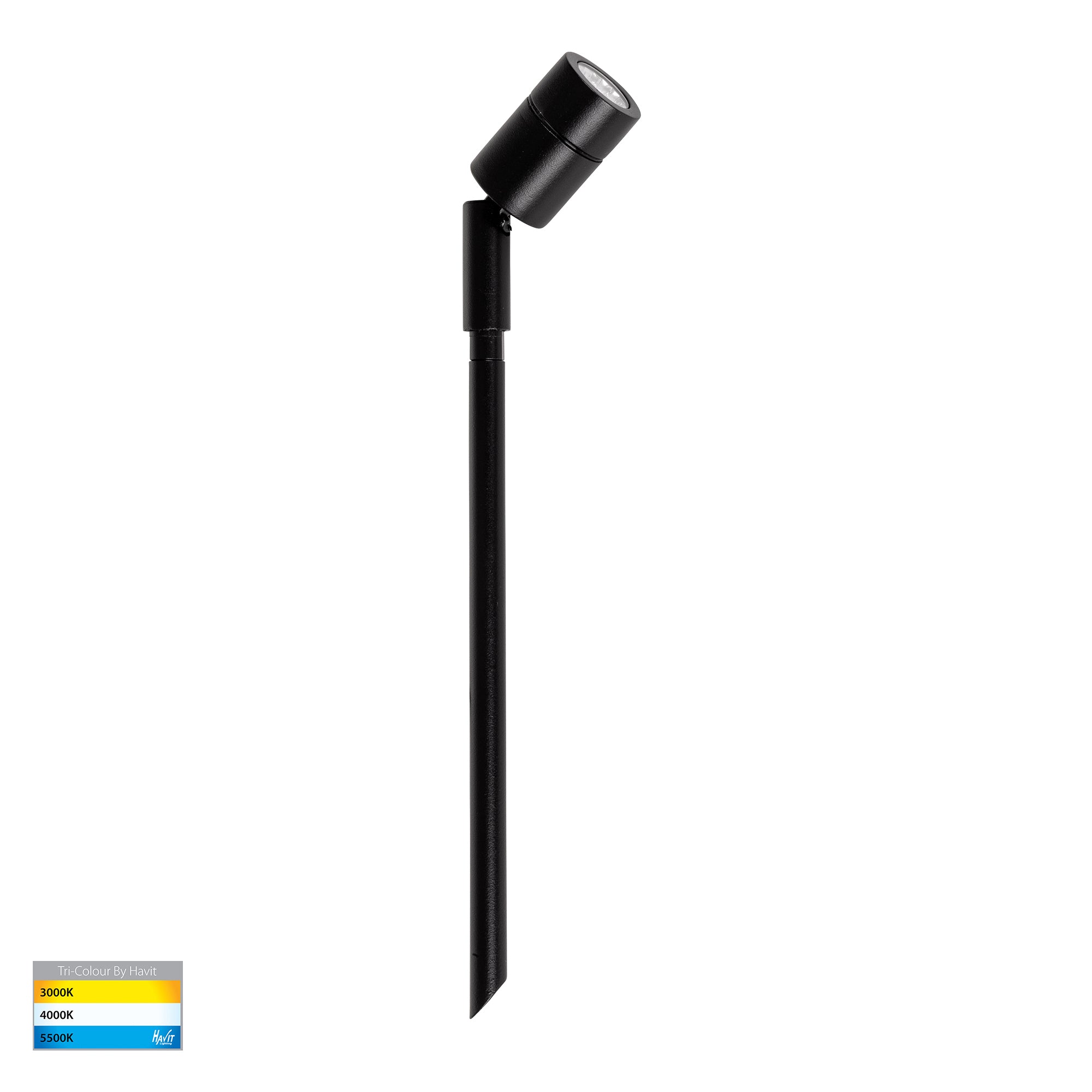 HV1446T-BLK - Mali Aluminium Black 1.5w Garden Spike Spotlight