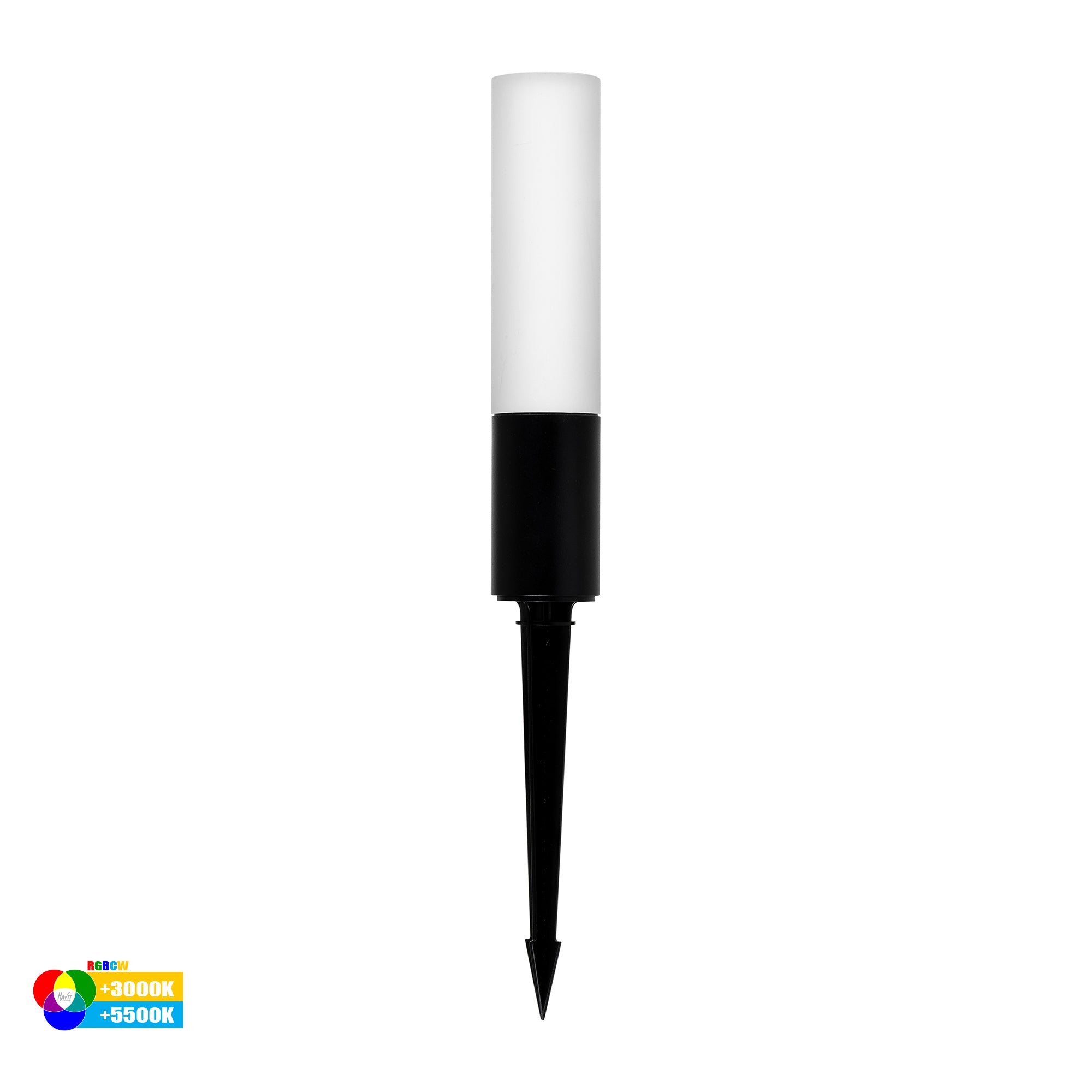 HV1449RGBCW-BLK-24V - Akril Aluminium Black RGBCW Garden Spike Light