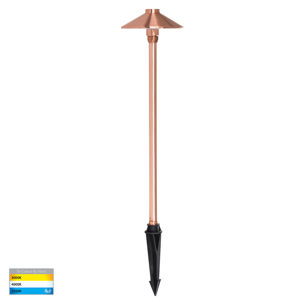 HV1452T-CP - Polari Solid Copper 3w LED Garden Spike Light