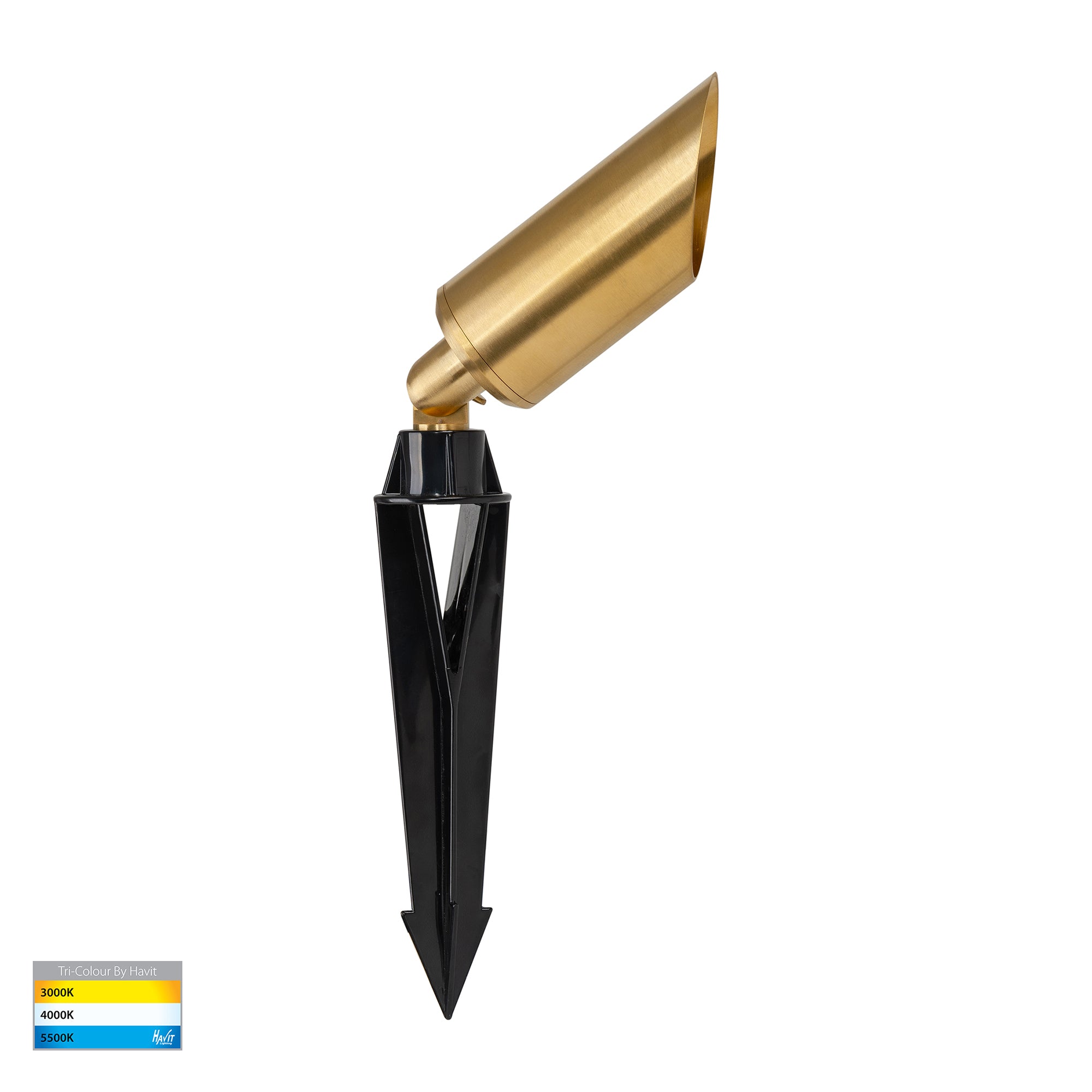 HV1458T-BR -  Shawl Solid Brass 5w LED Garden Spike Light