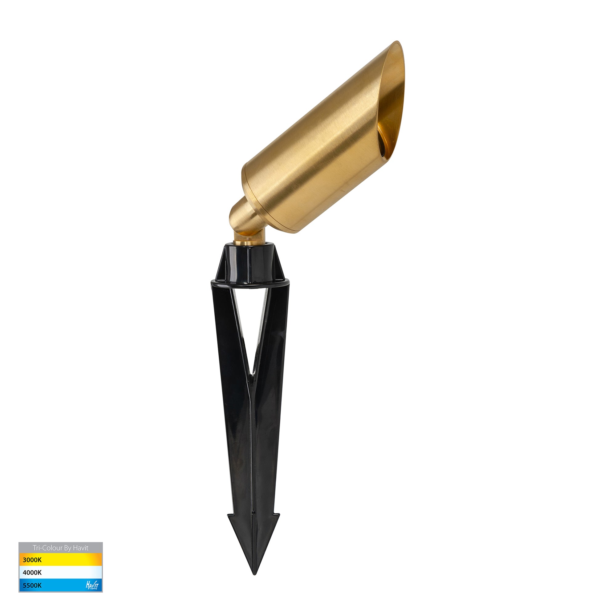 HV1458T-BR -  Shawl Solid Brass 5w LED Garden Spike Light