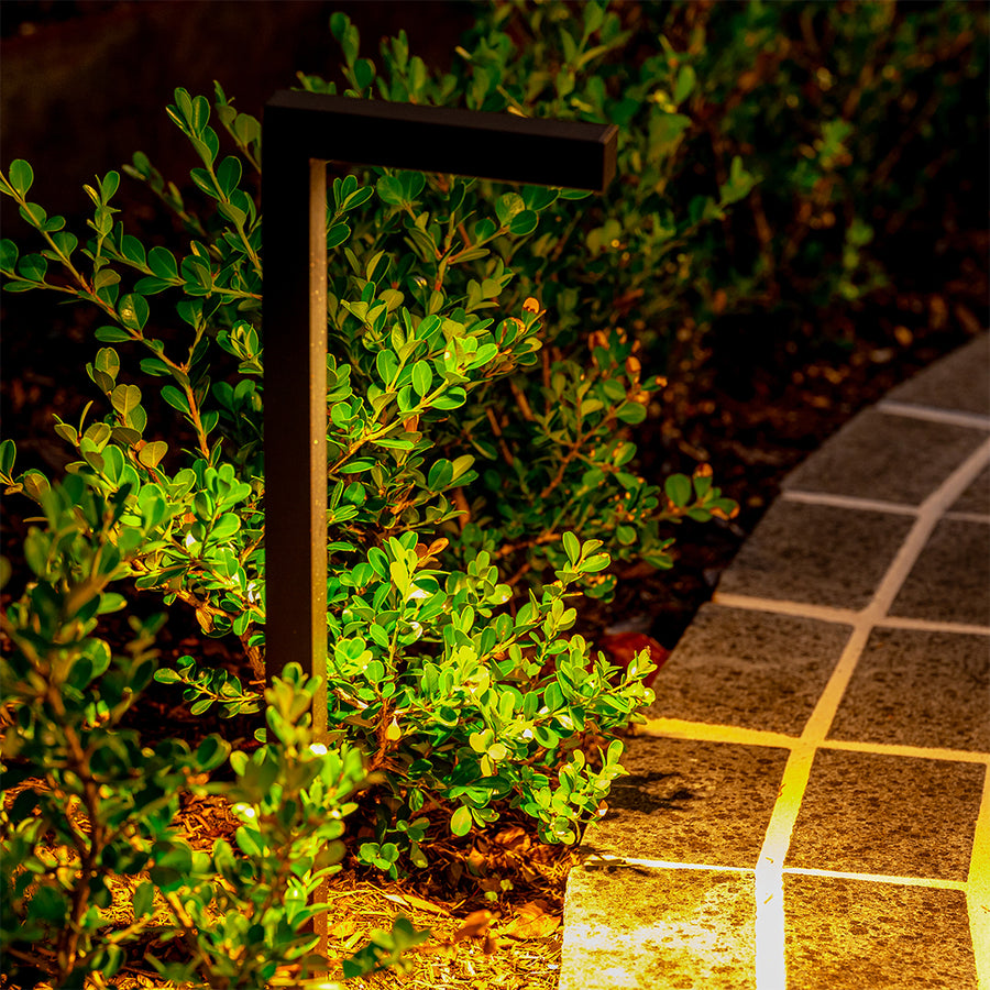 Black Garden Path Light Illuminating Pathway Planting