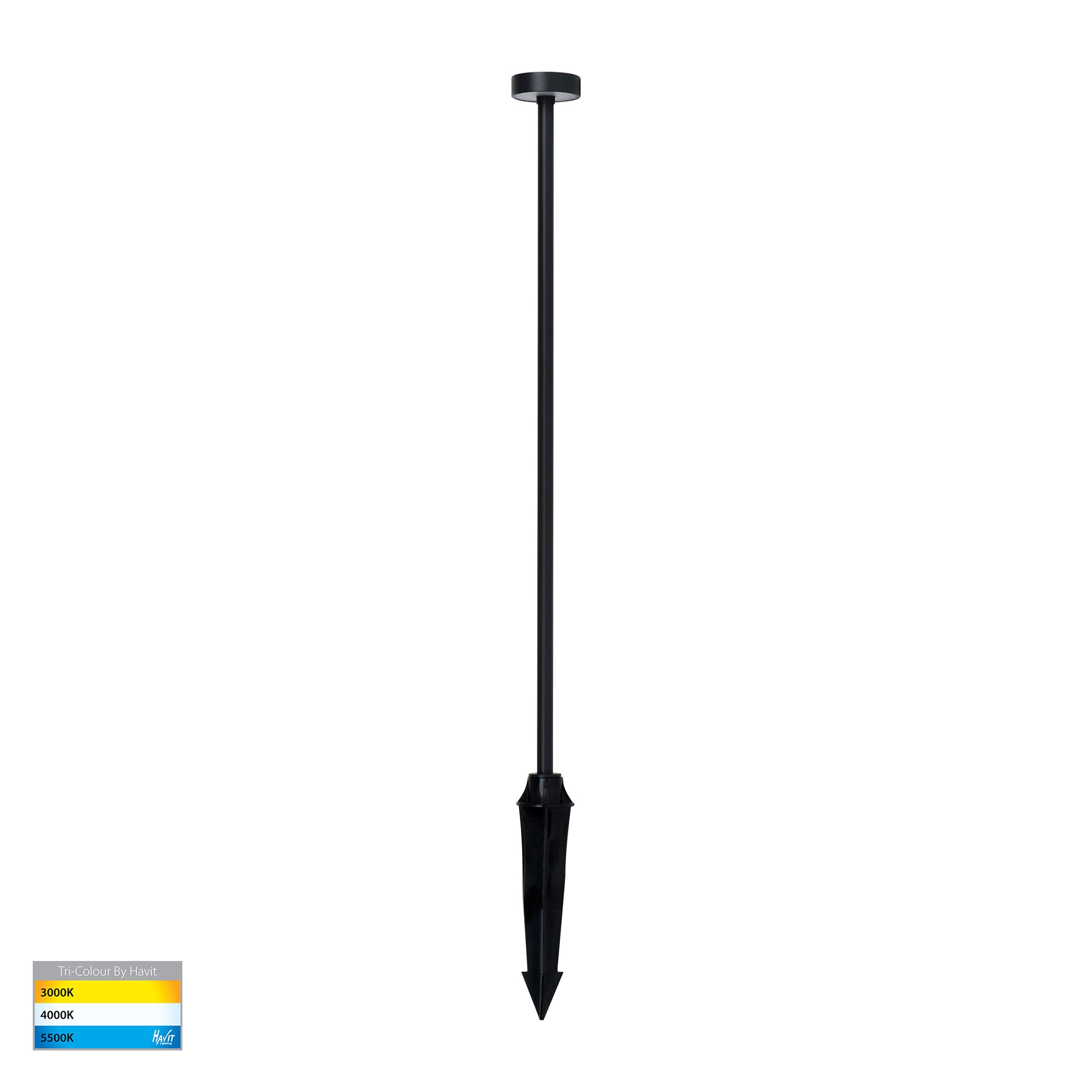 HV1511T-BLK-24V - Vertex Aluminium Black LED Bollard Spike Light