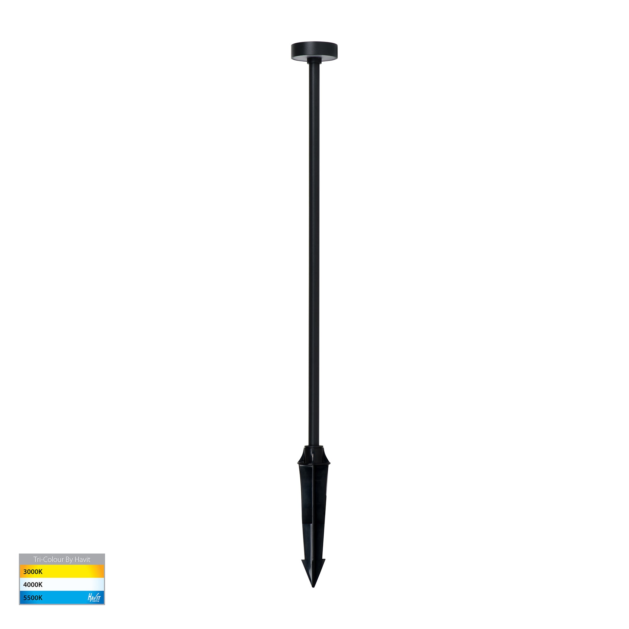 HV1512T-BLK-24V - Vertex Aluminium Black LED Bollard Spike Light