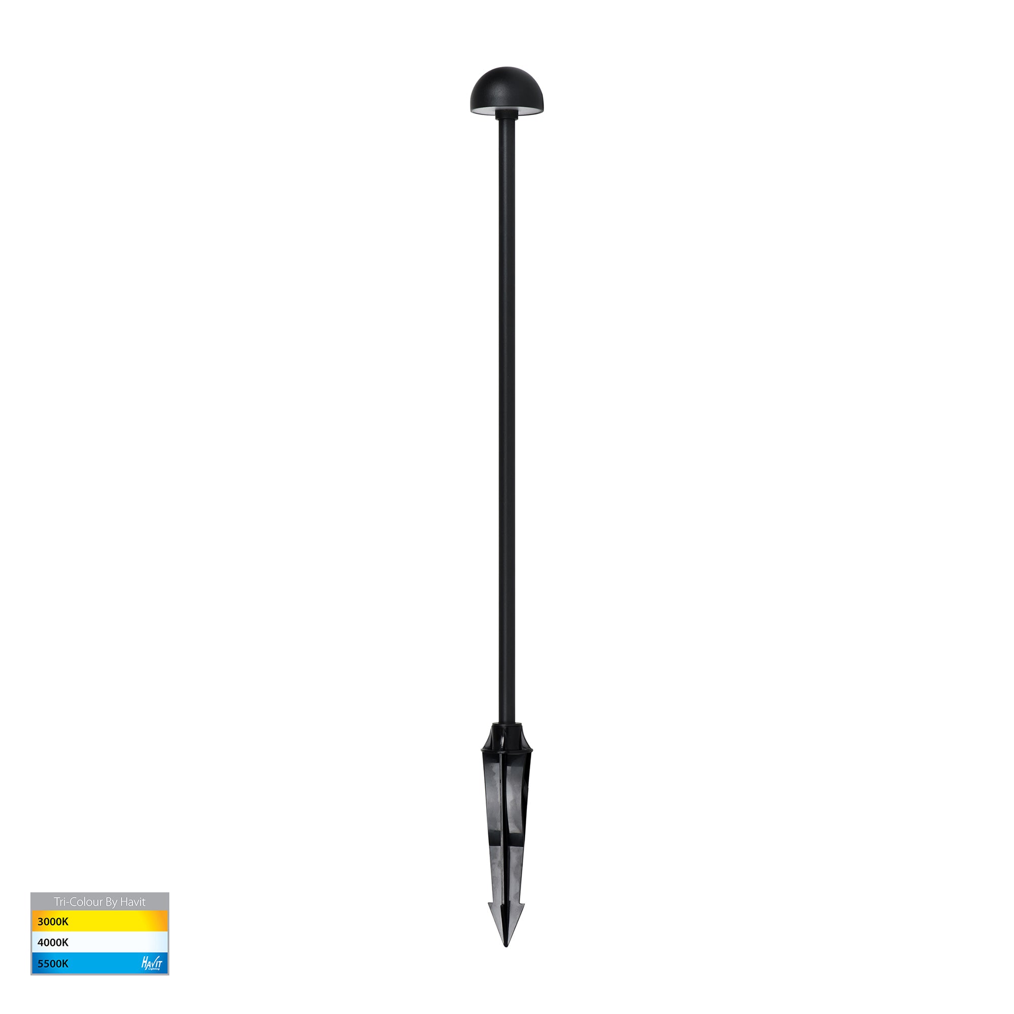 HV1513T-BLK-24V - Madna Aluminium Black LED Bollard Spike Light