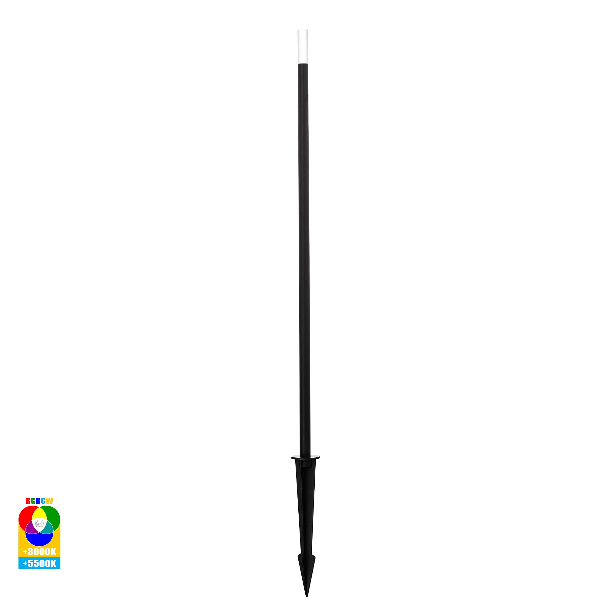 HV1514RGBCW-BLK-24V - Drique Aluminium Black RGBCW LED Bollard Spike Light