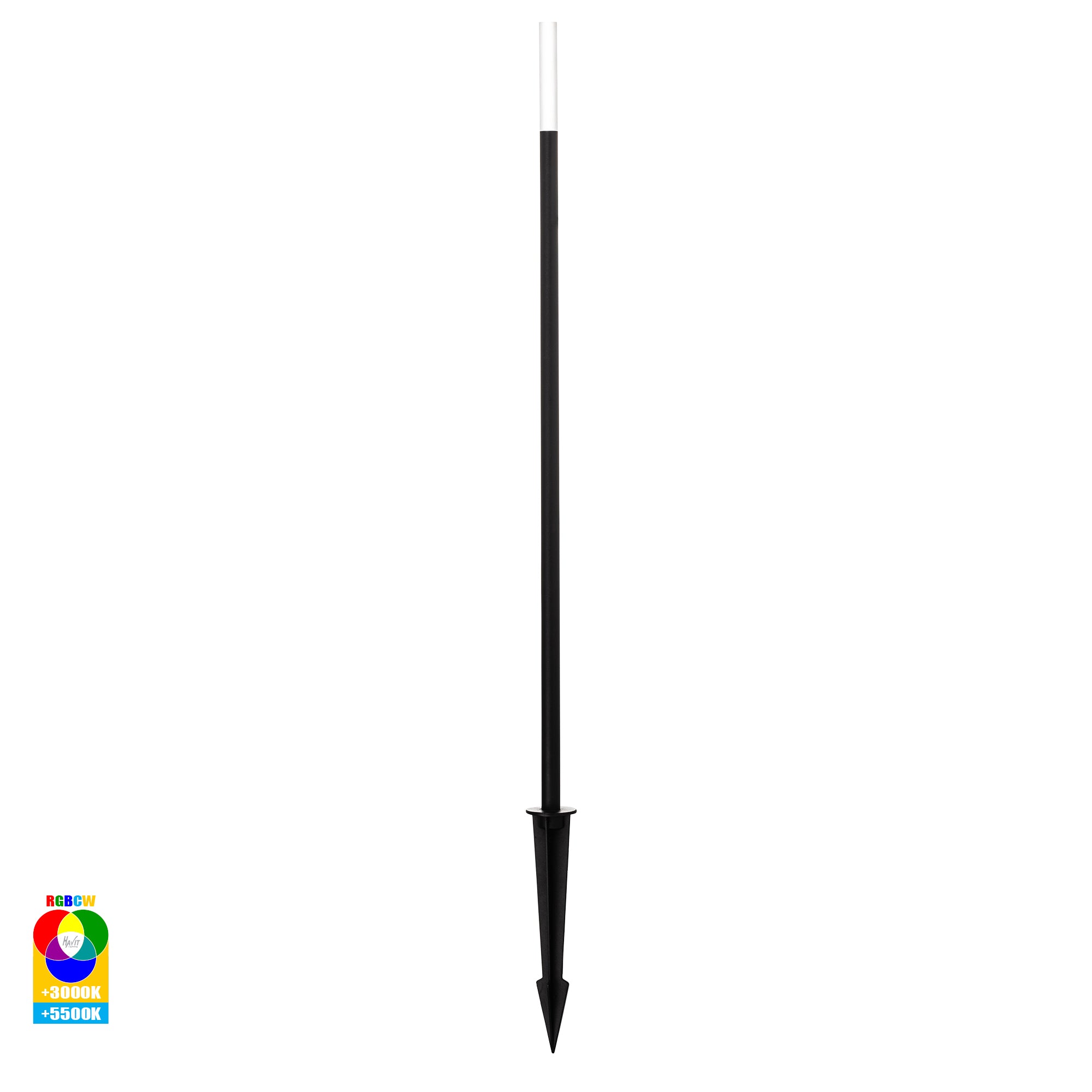 HV1514RGBCW-BLK-24V - Drique Aluminium Black RGBCW LED Bollard Spike Light