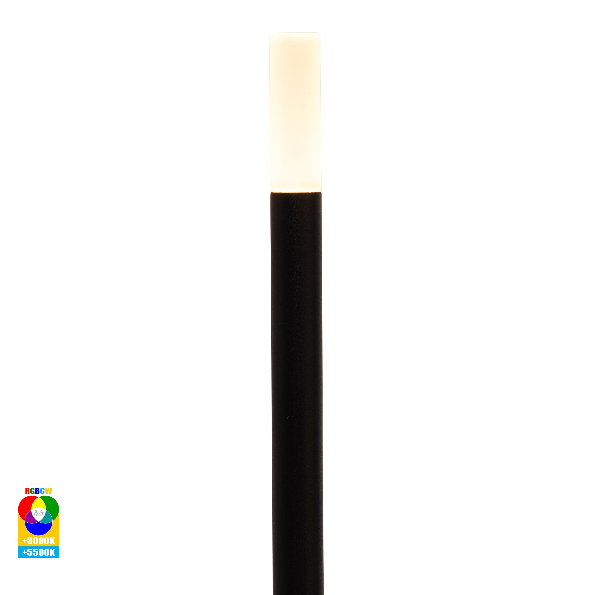 HV1514RGBCW-BLK-24V - Drique Aluminium Black RGBCW LED Bollard Spike Light
