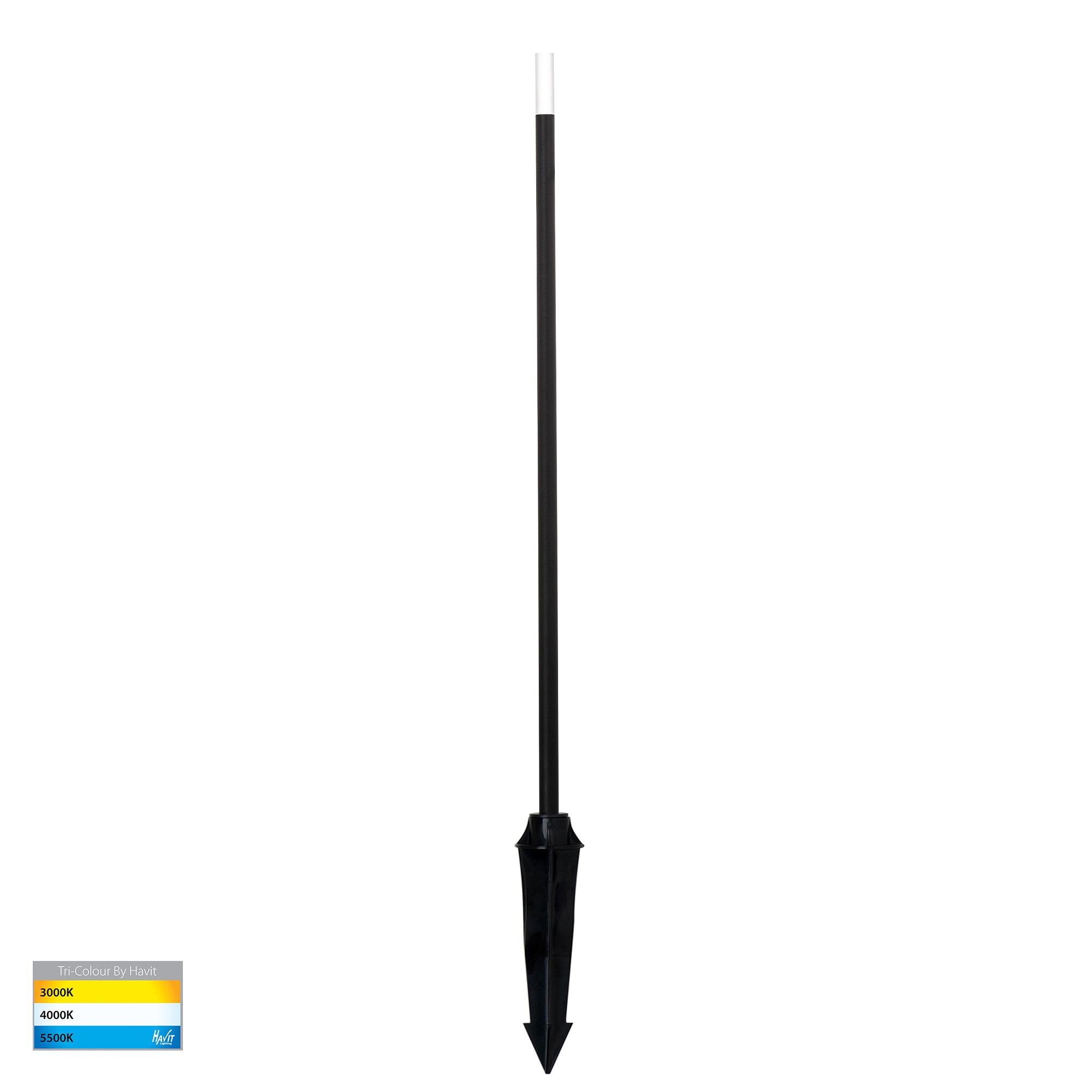 HV1514T-BLK-24V - Drique Aluminium Black LED Bollard Spike Light