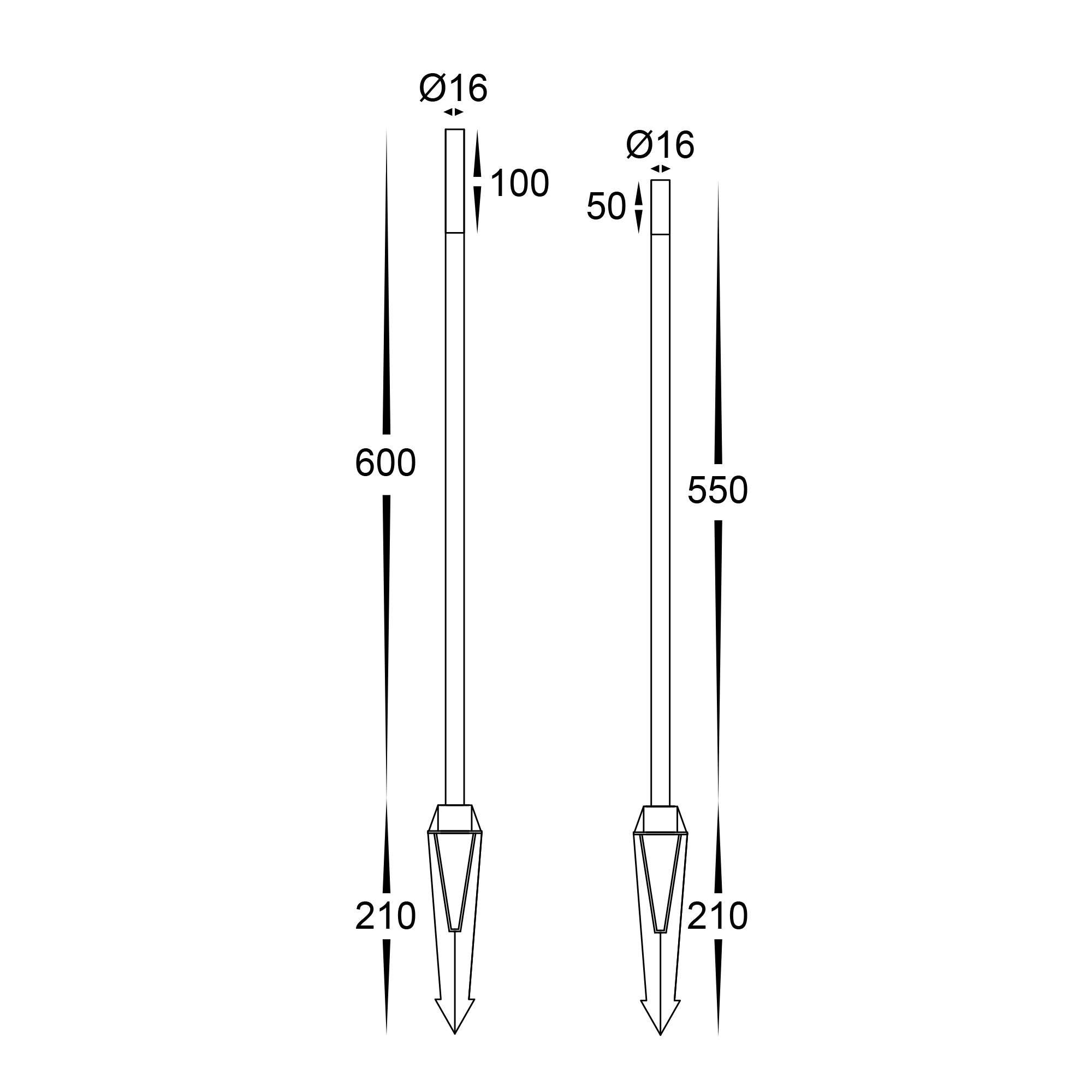 HV1514CCT-BLK-KIT - Drique Aluminium Black CCT 5 Light LED Bollard Spike Light Kit