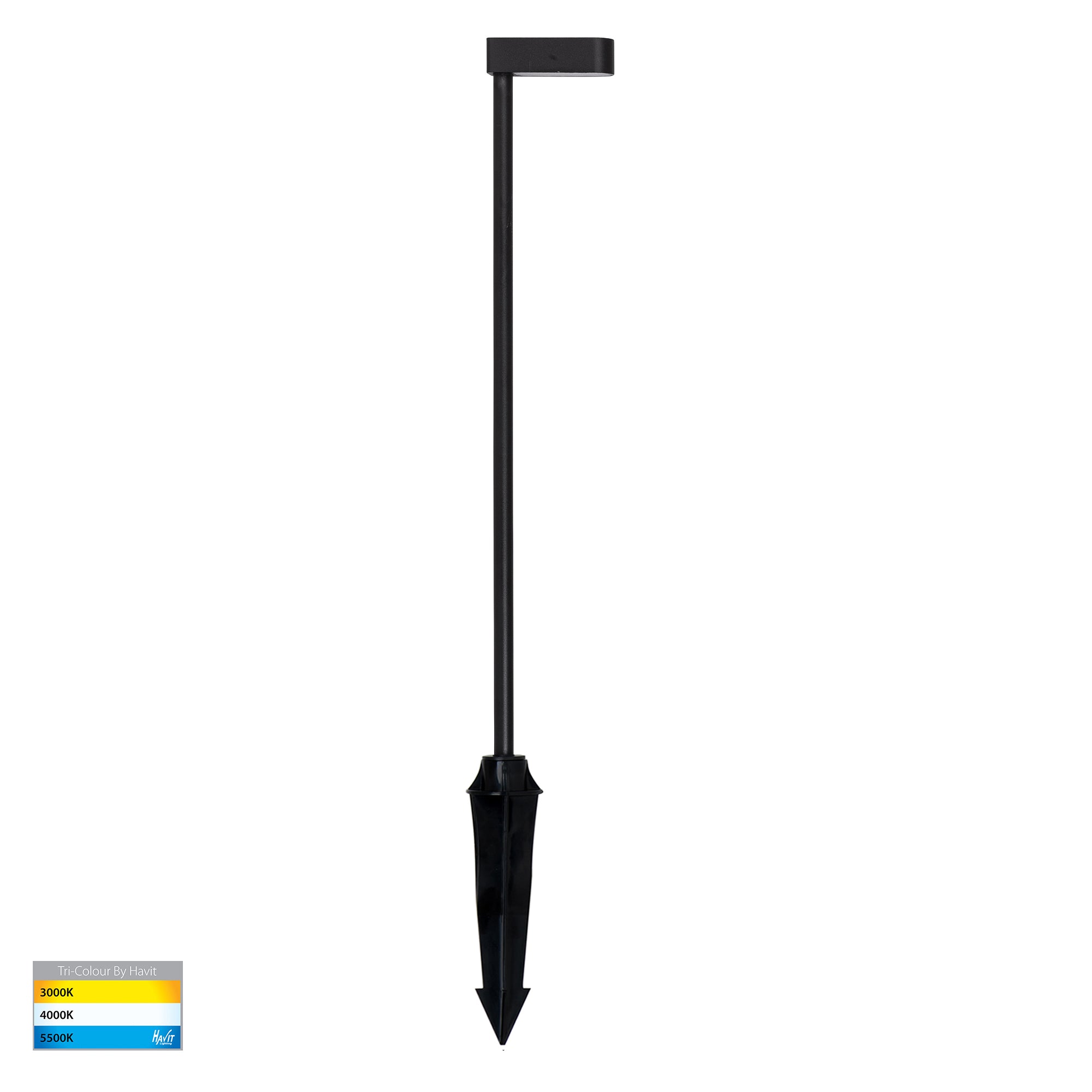 HV1516T-BLK-24V - Lindri Aluminium Black LED Bollard Spike Light