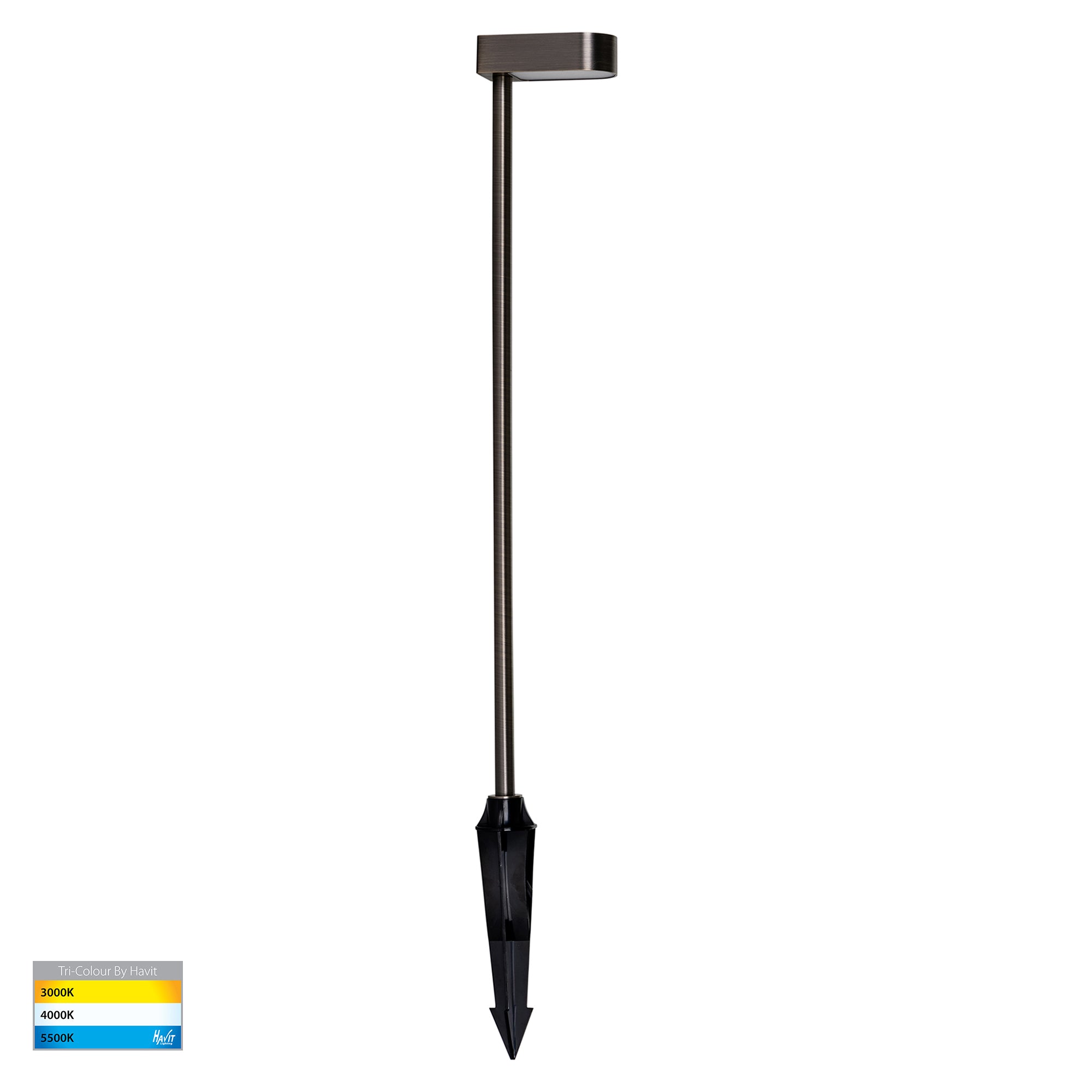 HV1517T-AB-24V - Lindri Antique Brass LED Bollard Spike Light